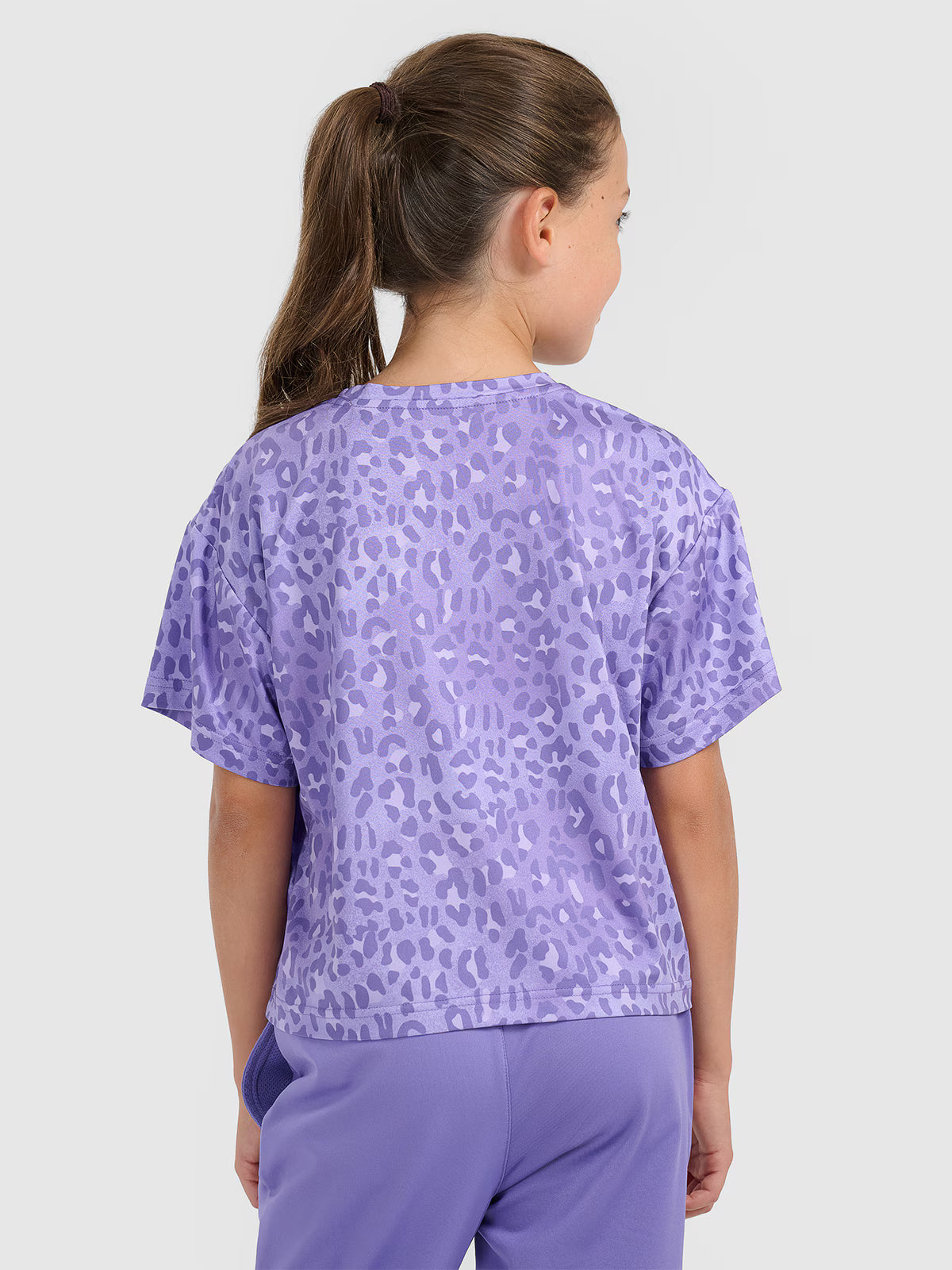 Crop-top sportowy szybkoschnący dziewczęcy