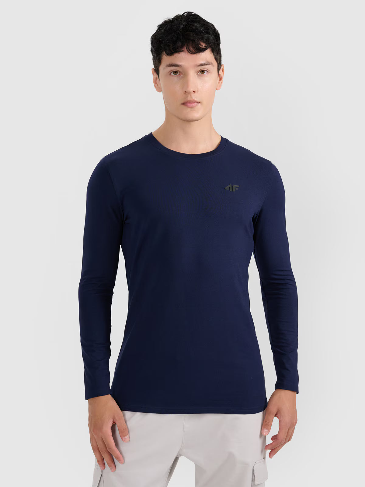 Longsleeve slim gładki męski
