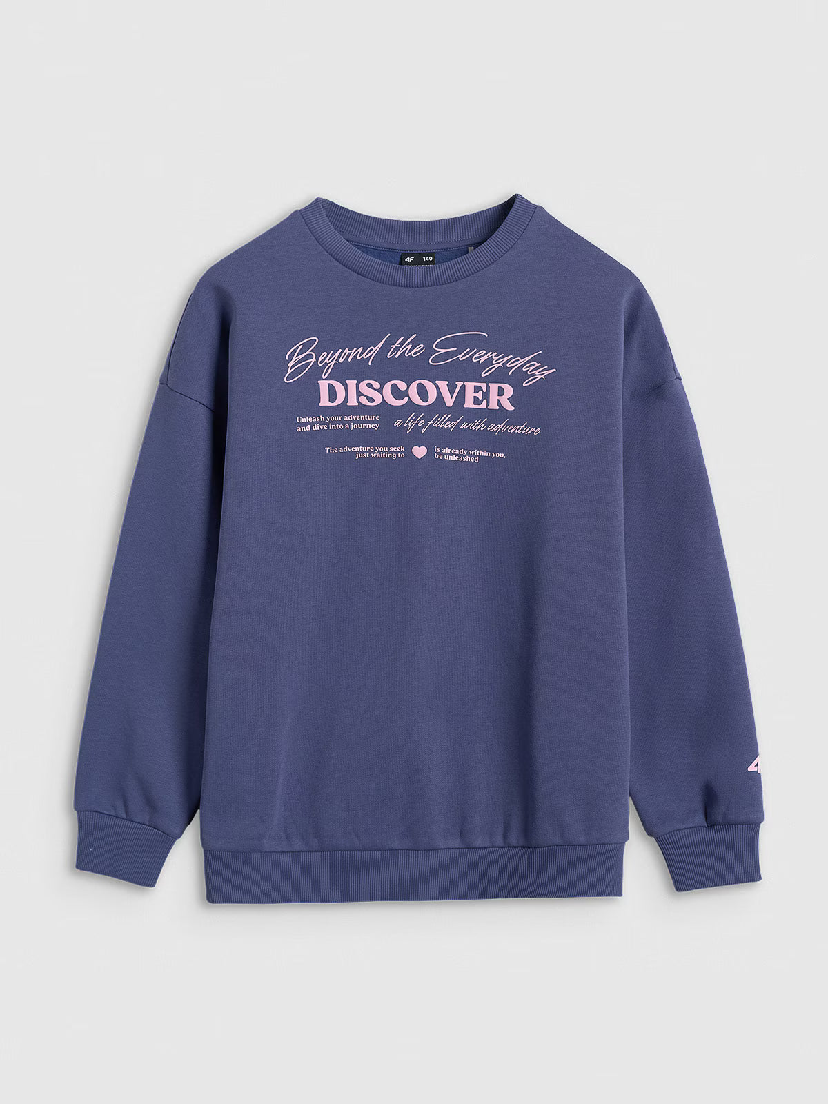 Bluza dresowa oversize nierozpinana bez kaptura dziewczęca
