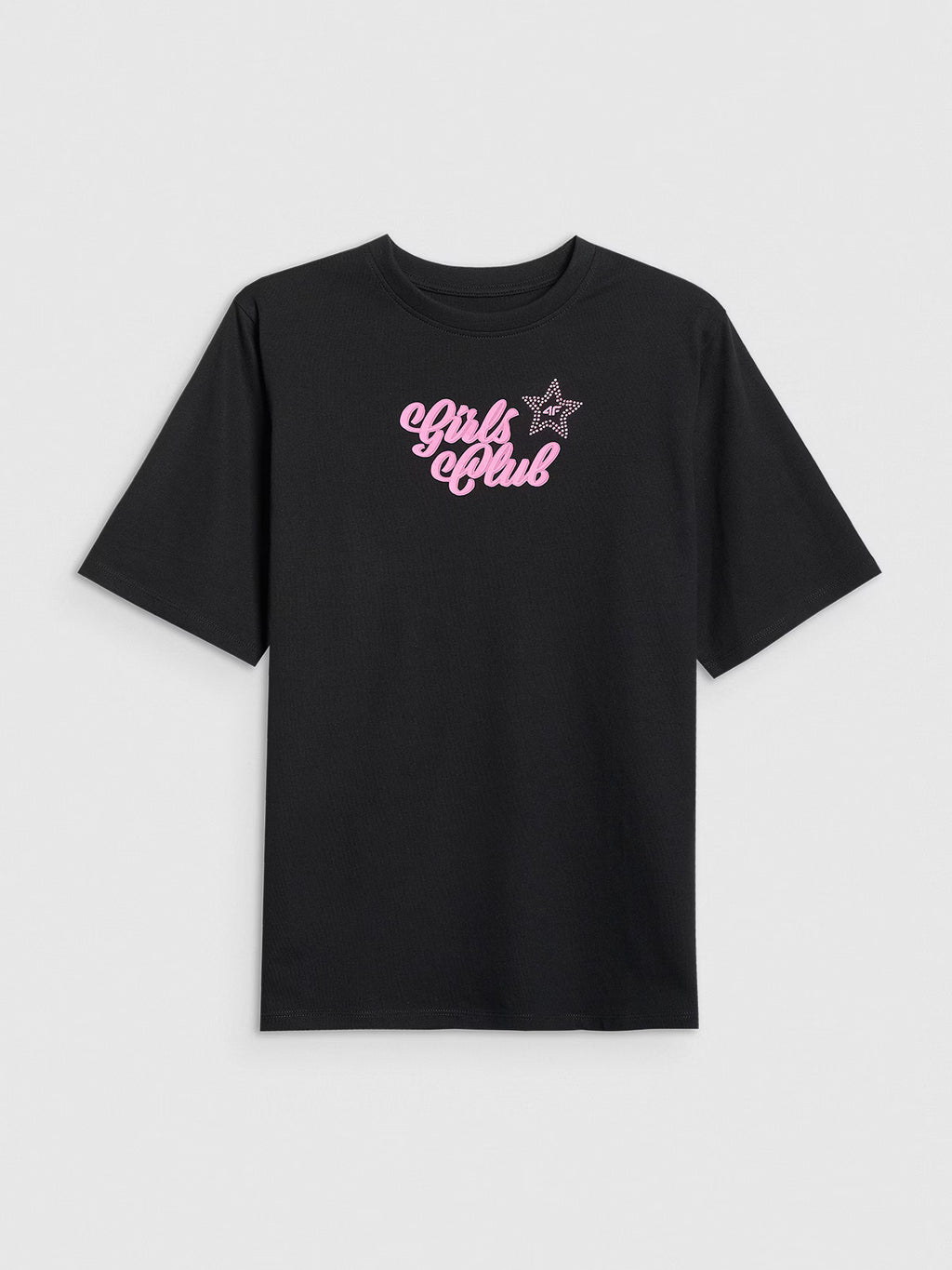 T-shirt loose z nadrukiem dziewczęcy