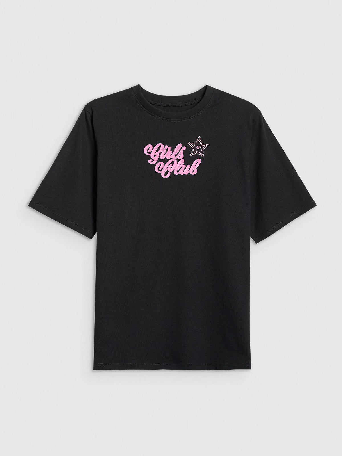 T-shirt loose z nadrukiem dziewczęcy