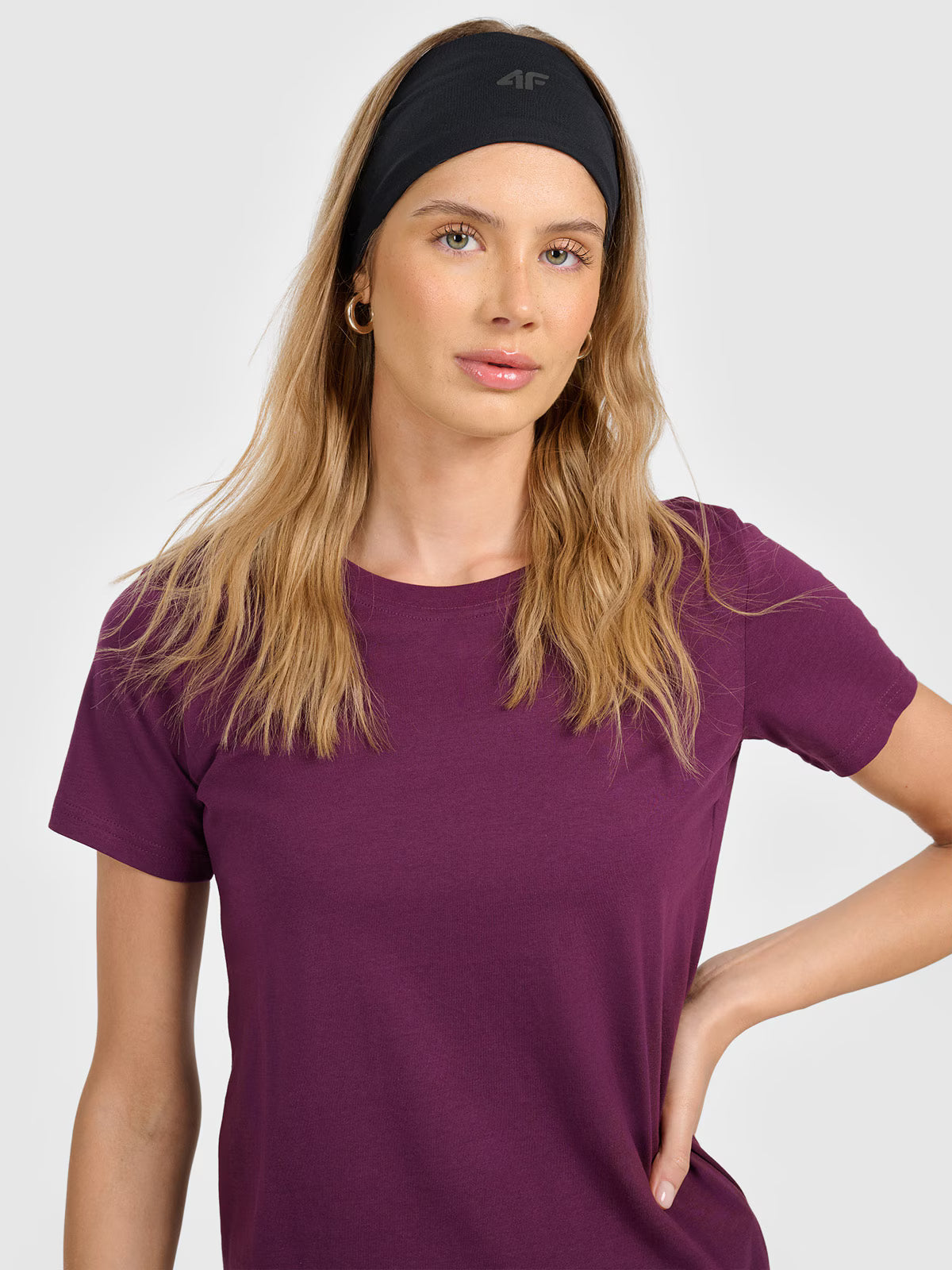T-shirt regular gładki damski