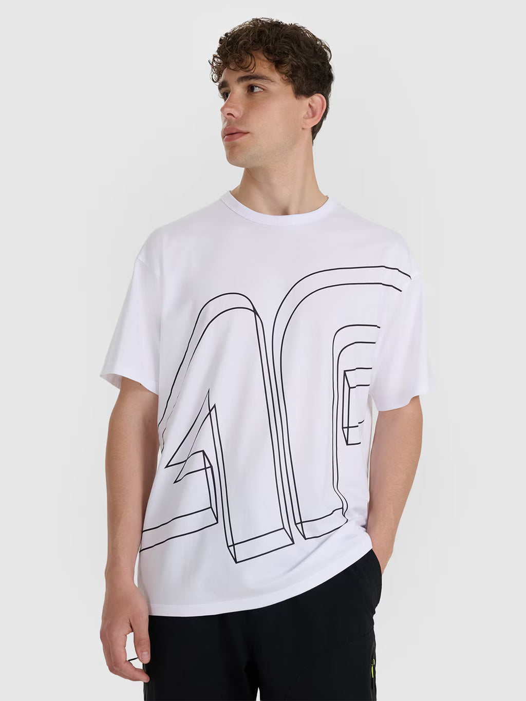 T-shirt oversize z nadrukiem męski