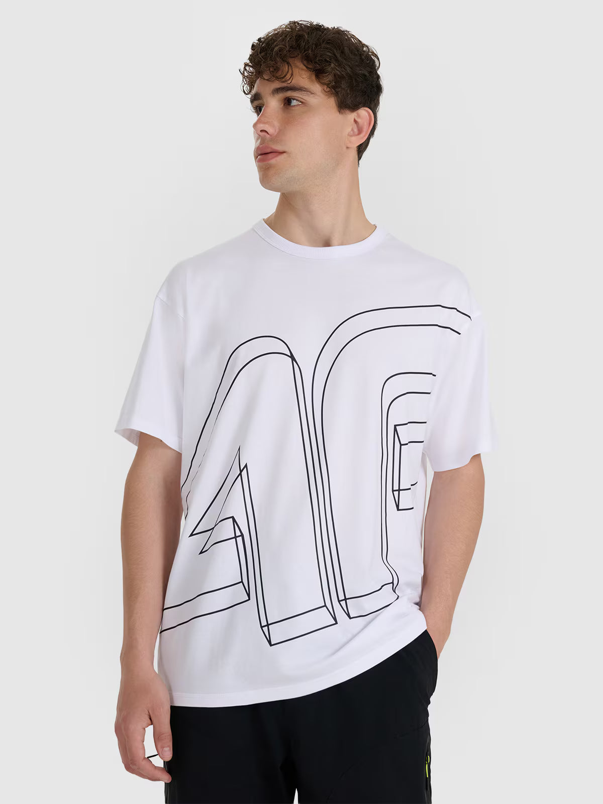 T-shirt oversize z nadrukiem męski