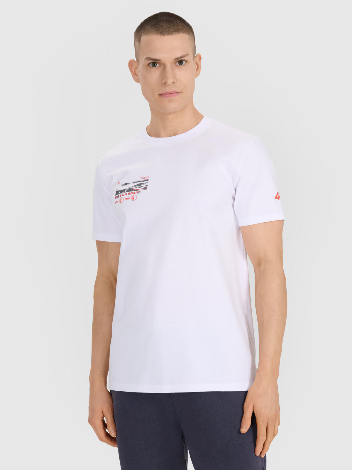 T-shirt regular z nadrukiem męski