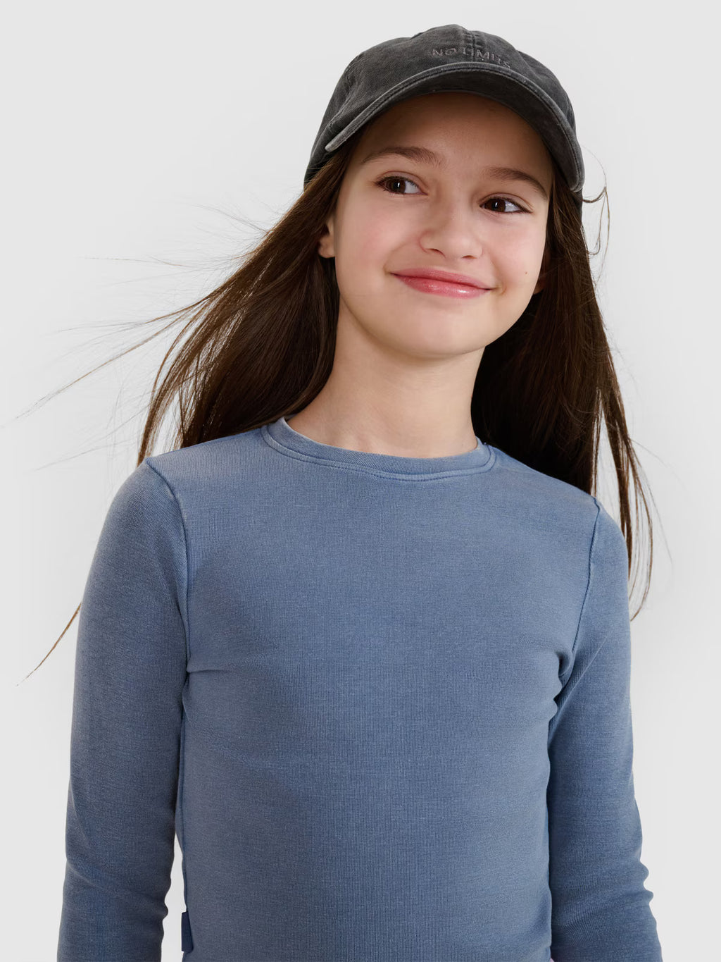 Longsleeve slim crop top gładki dziewczęcy