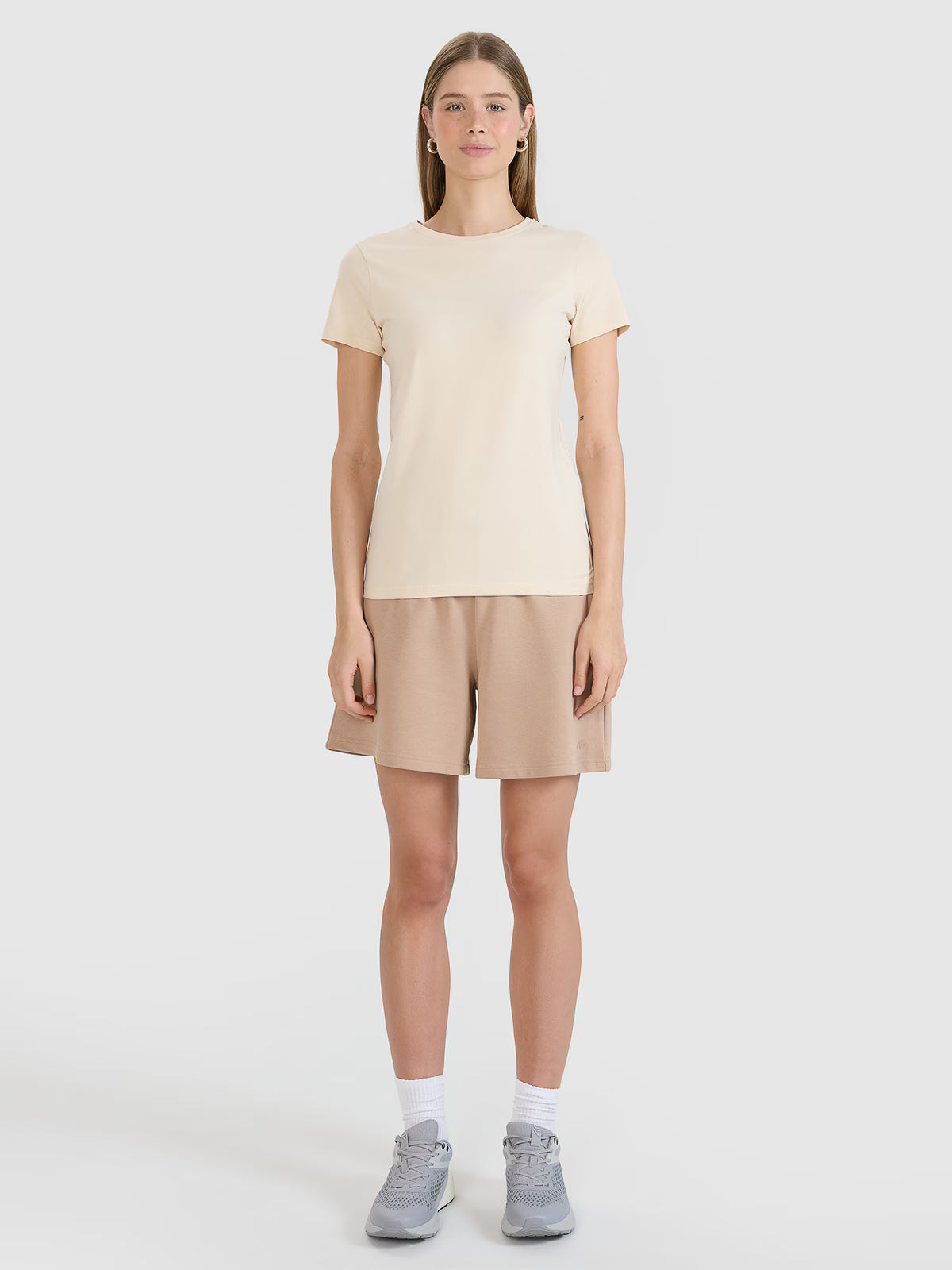 T-shirt slim gładki damski