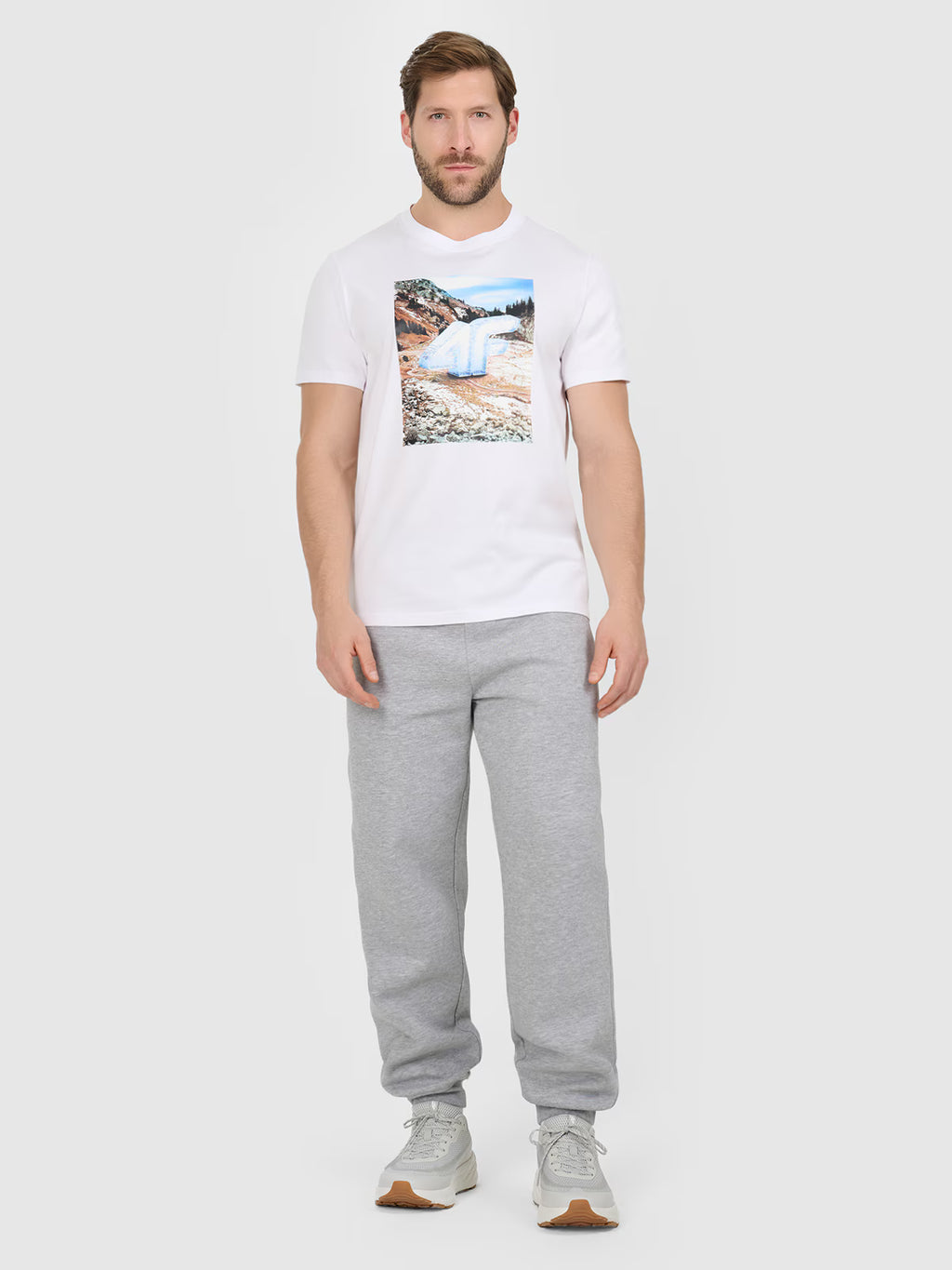 T-shirt regular z nadrukiem męski