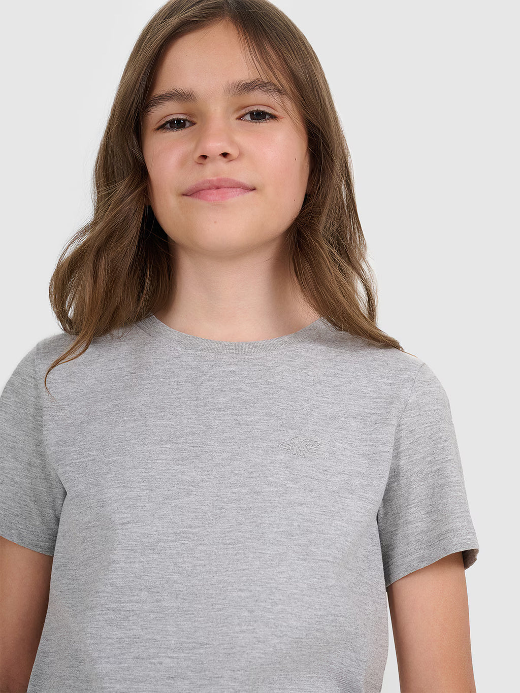 T-shirt regular gładki dziewczęcy