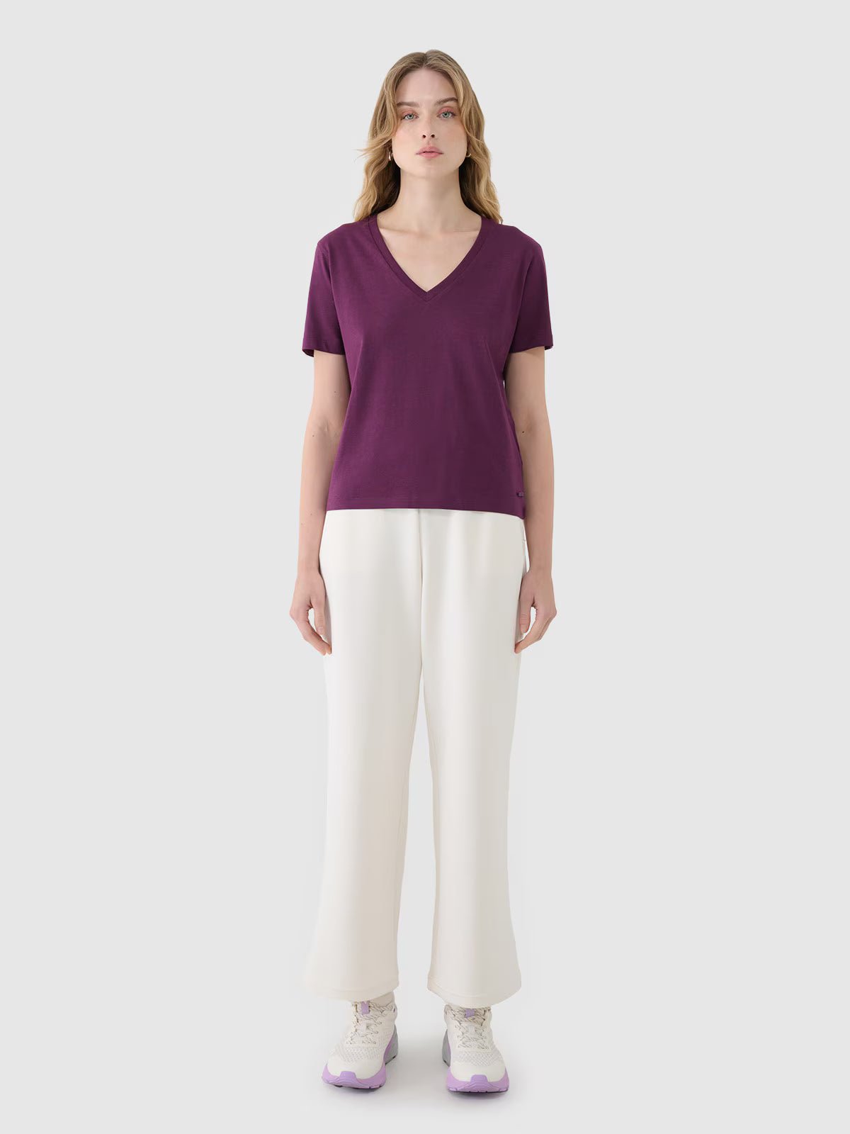 T-shirt oversize z modalem damski
