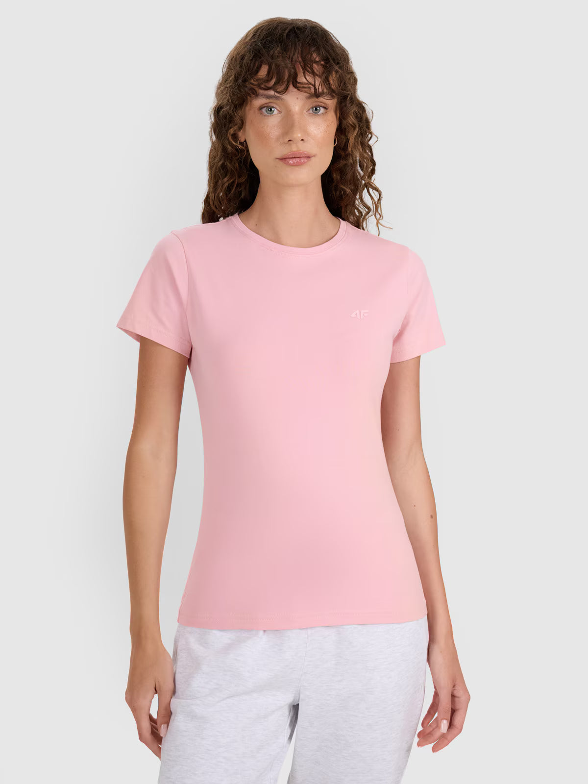 T-shirt slim gładki damski