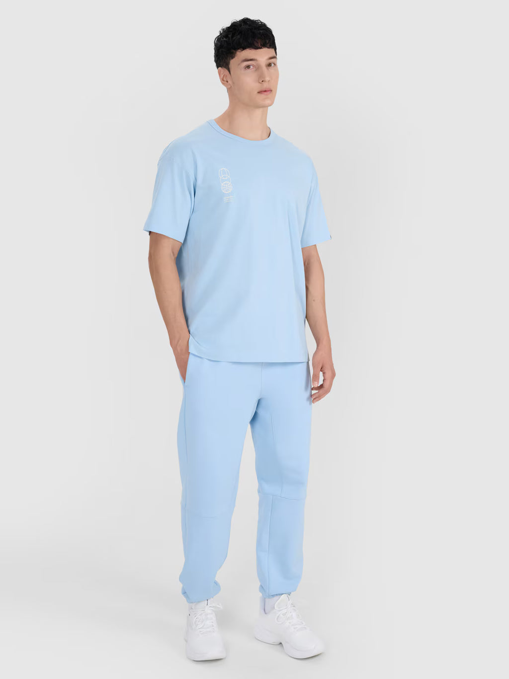 T-shirt oversize z nadrukiem męski