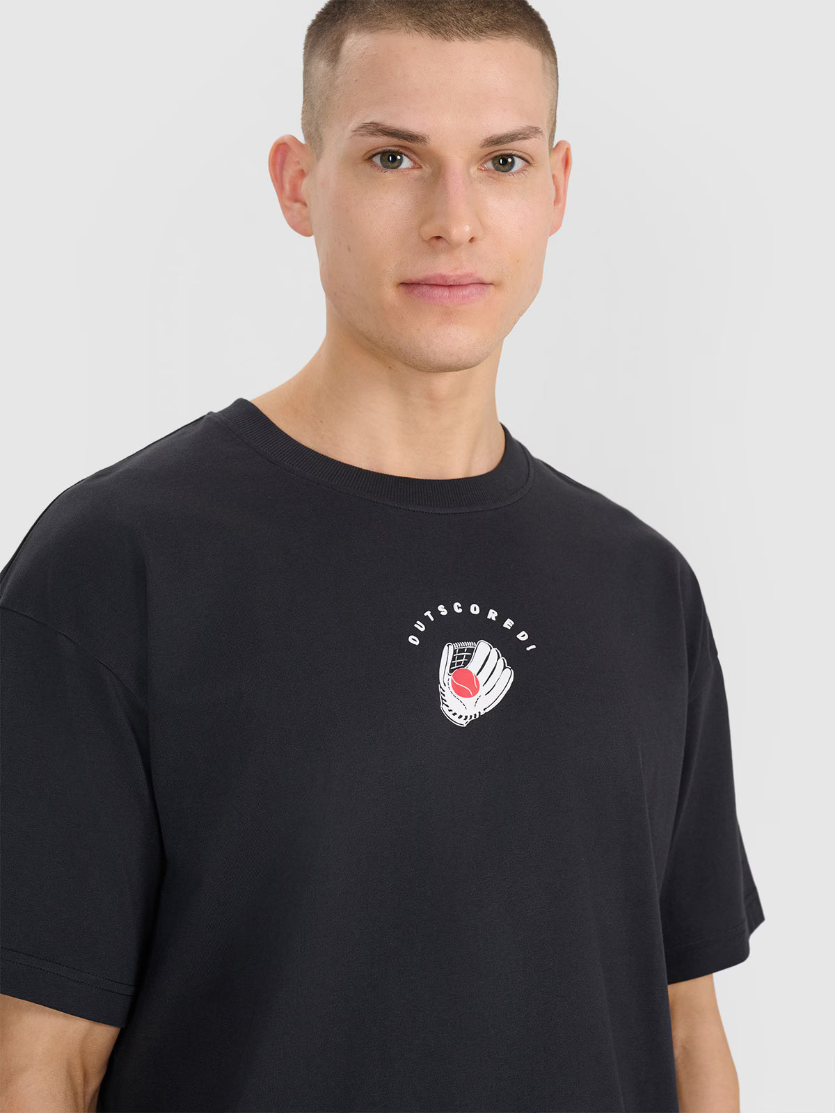 T-shirt oversize z nadrukiem męski