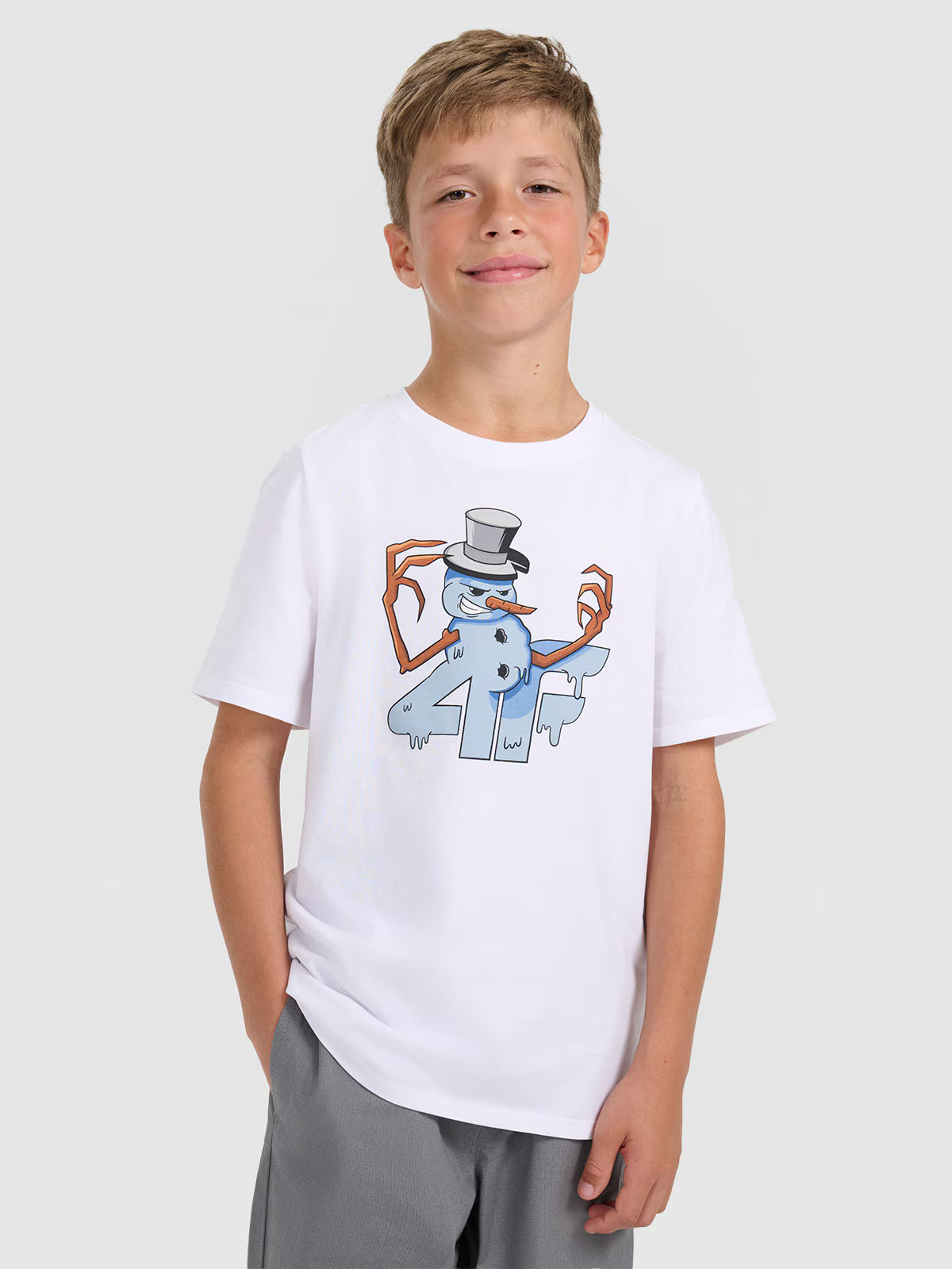 T-shirt regular z nadrukiem świątecznym chłopięcy