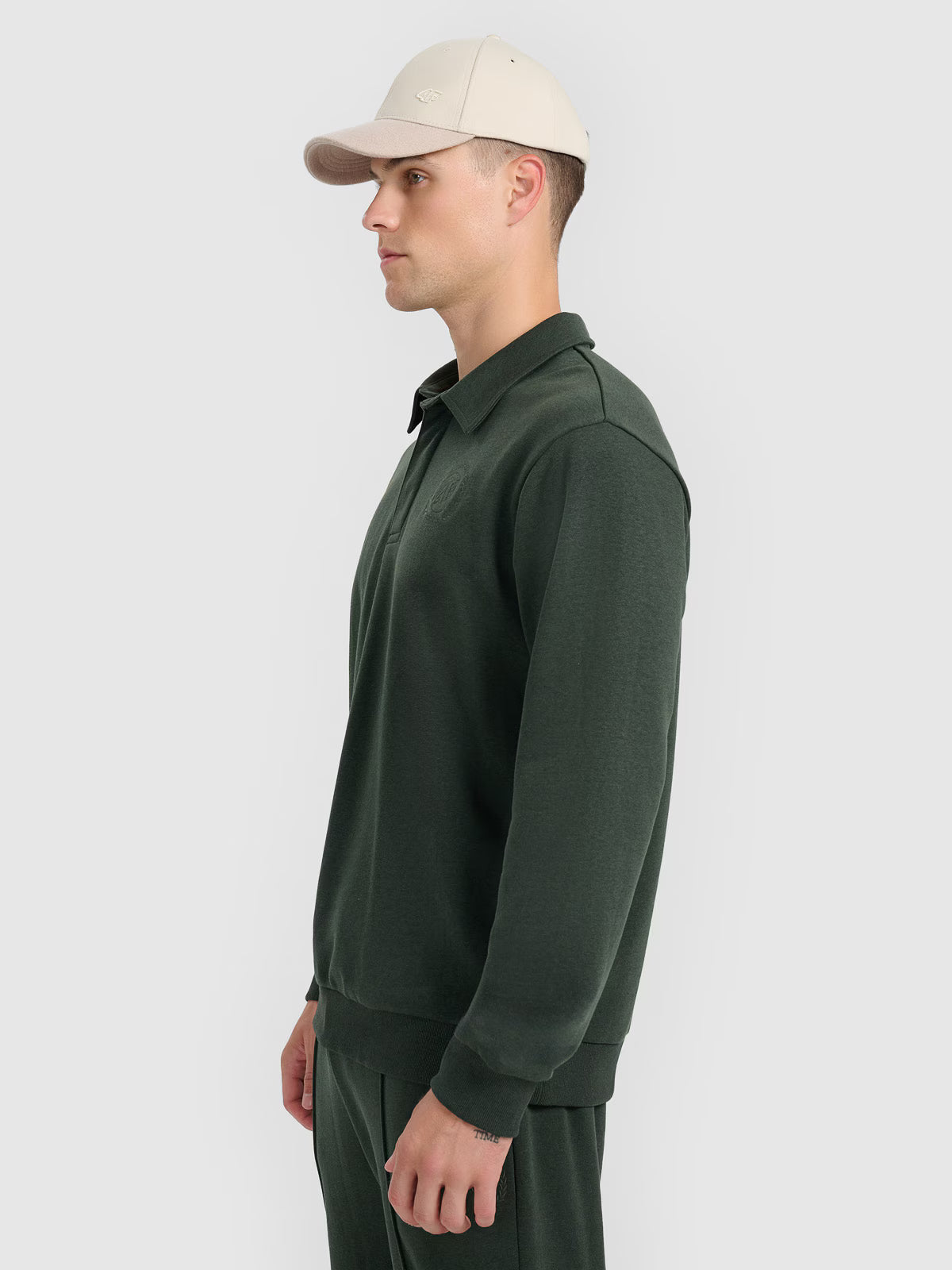 Bluza dresowa regular z kołnierzykiem męska