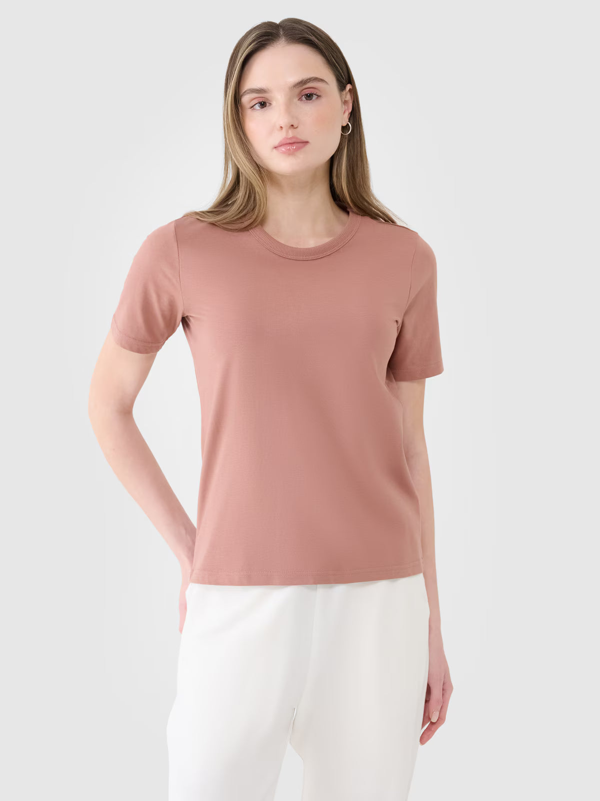 T-shirt regular gładki damski