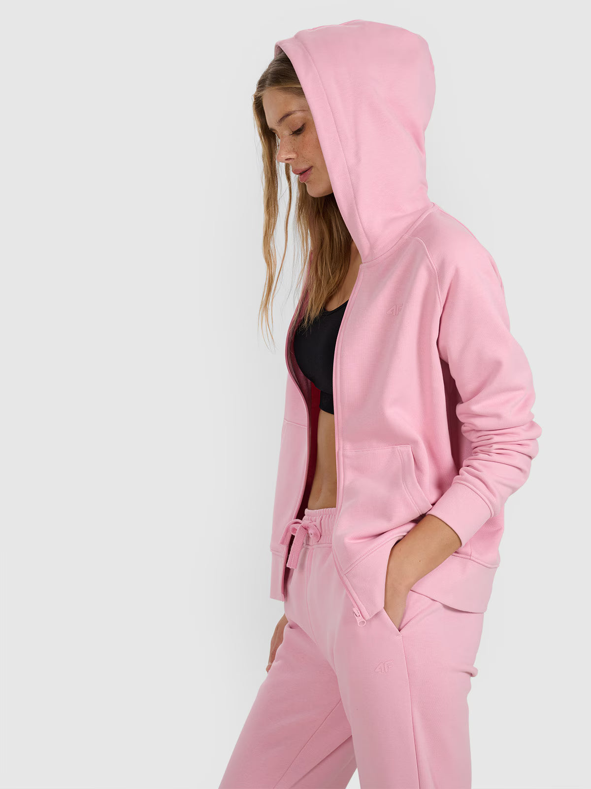 Bluza dresowa rozpinana z kapturem damska