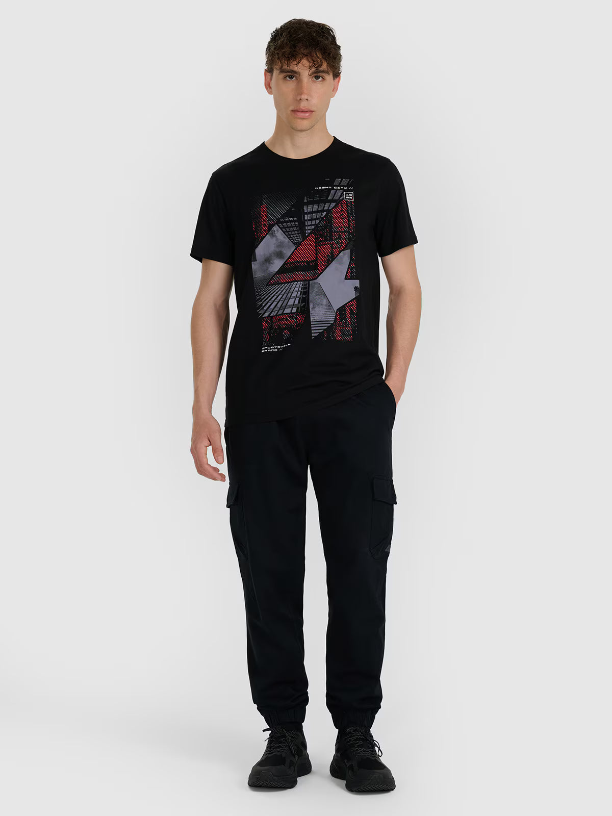 T-shirt regular z nadrukiem męski