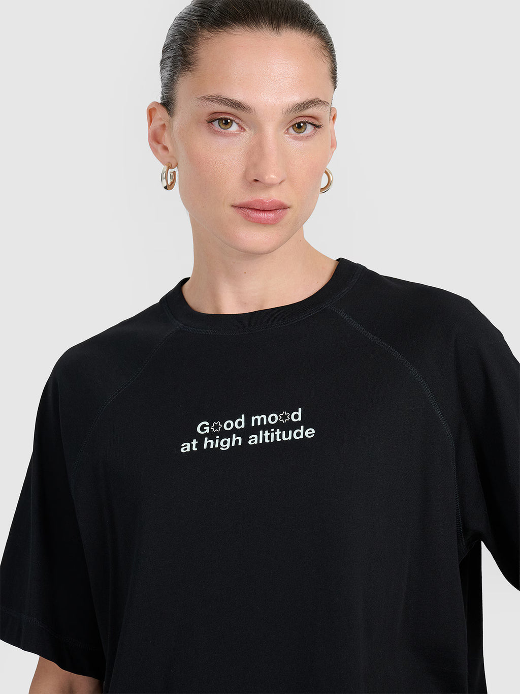 T-shirt oversize z nadrukiem damski