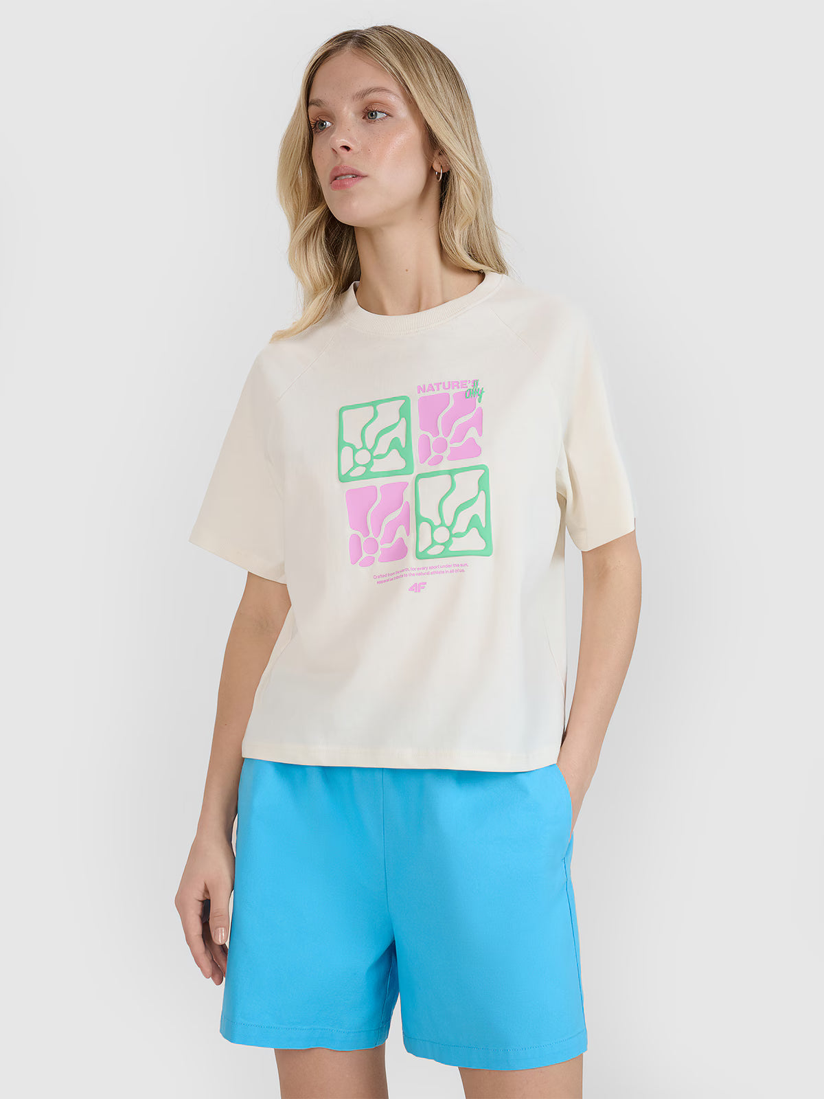 T-shirt oversize z nadrukiem damski