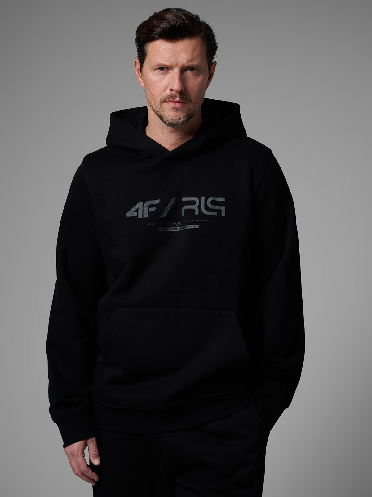 Bluza dresowa regular z kapturem męska 4F x Robert Lewandowski