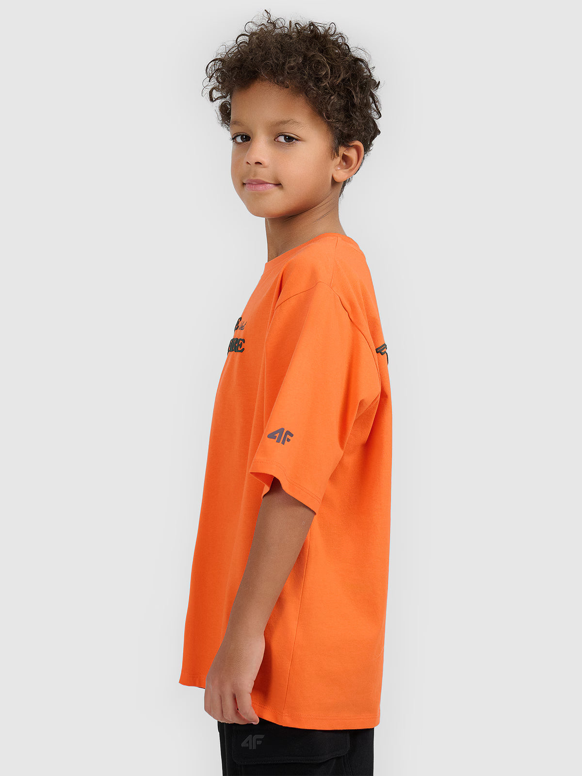 T-shirt loose z nadrukiem chłopięcy