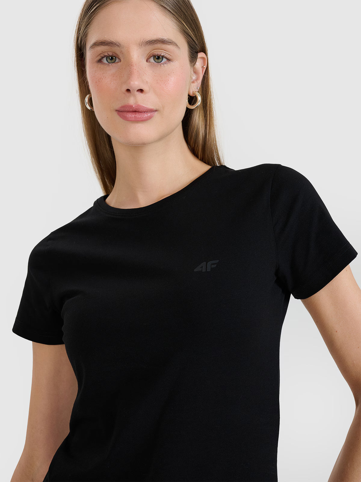 T-shirt slim gładki damski