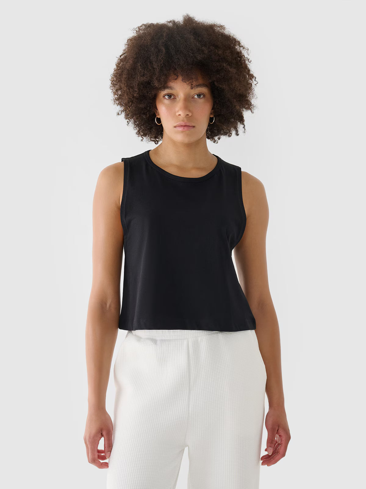 Crop top regular gładki damski