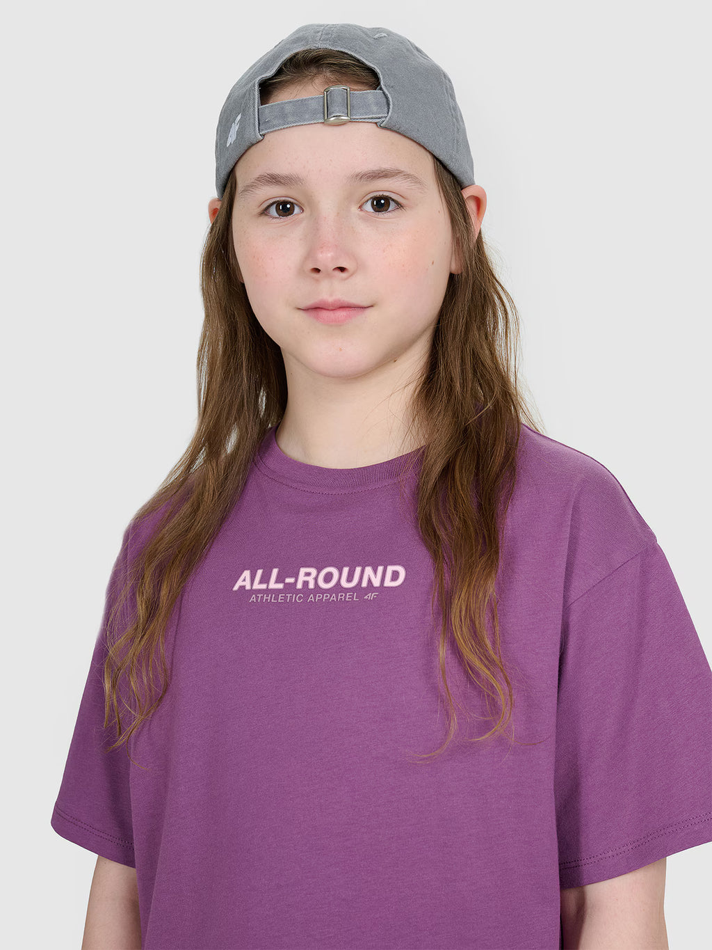 T-shirt oversize z nadrukiem dziewczęcy