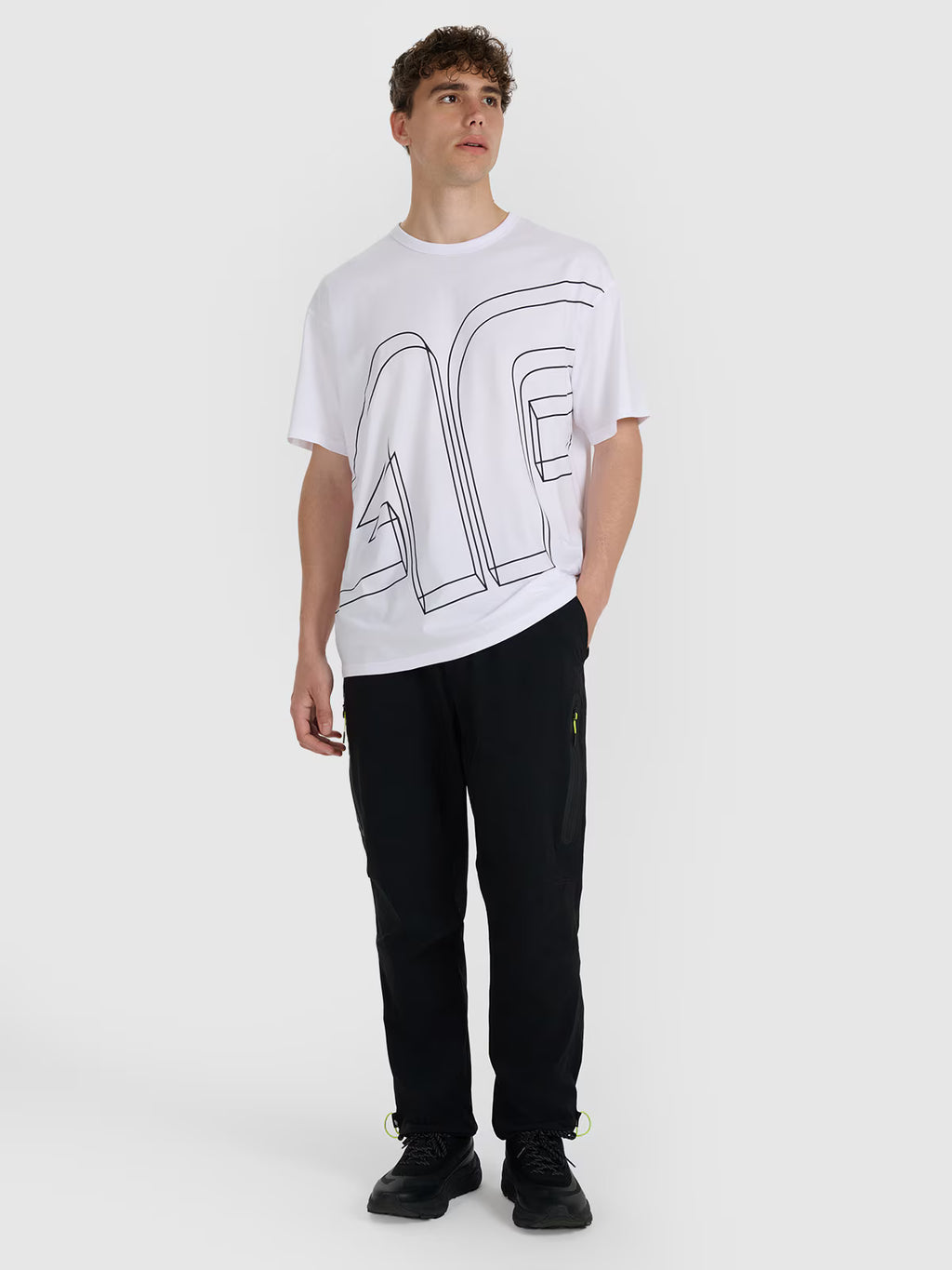 T-shirt oversize z nadrukiem męski