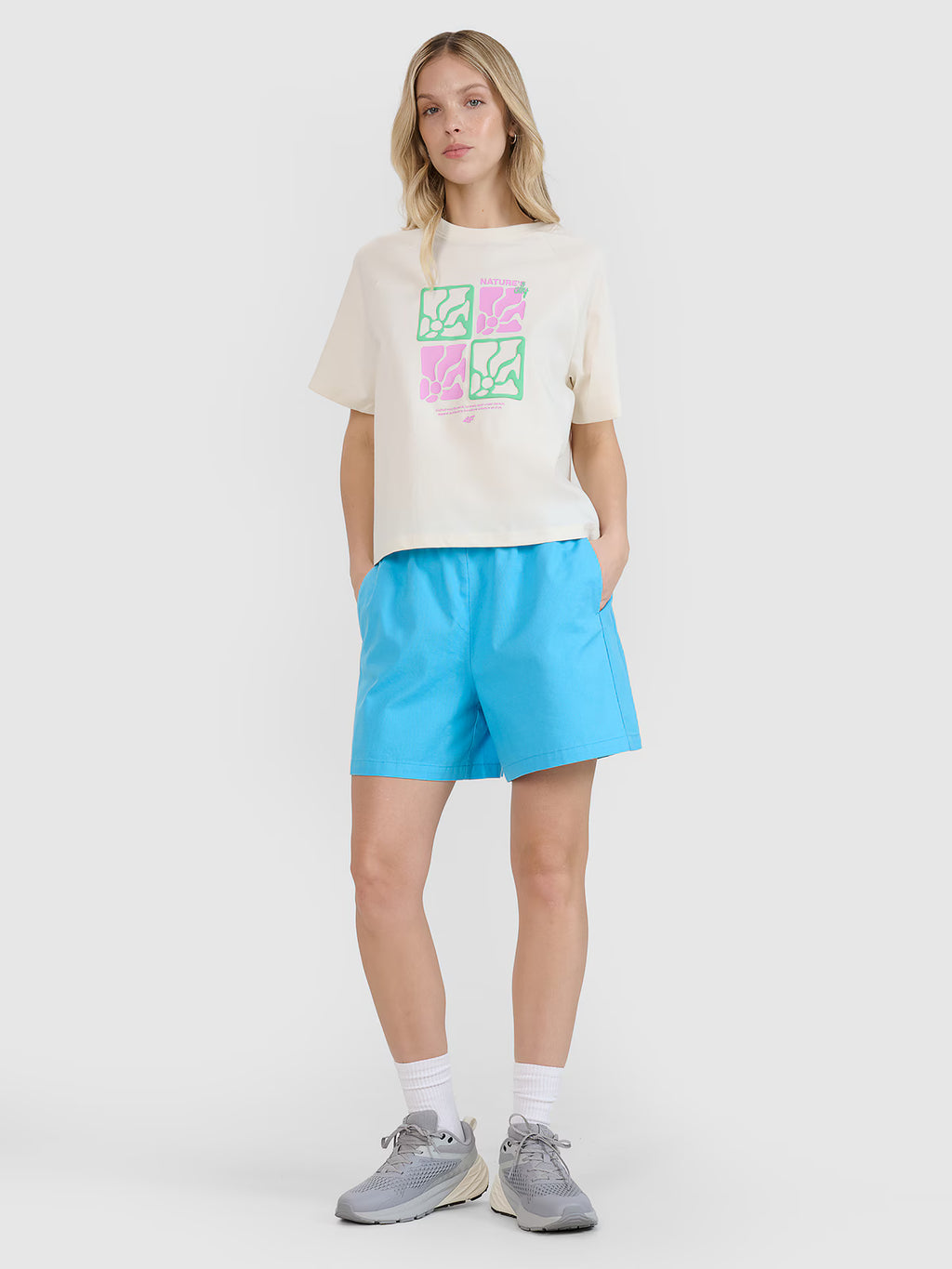 T-shirt oversize z nadrukiem damski