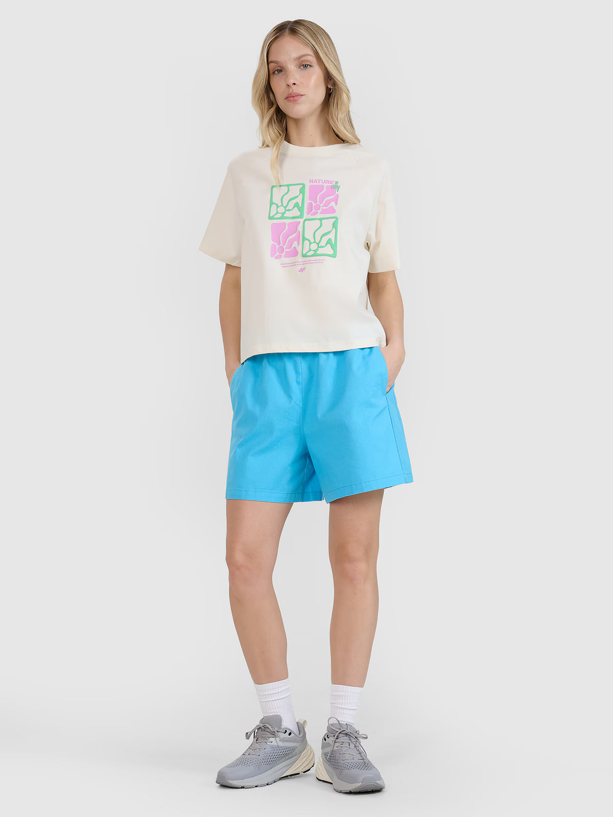 T-shirt oversize z nadrukiem damski