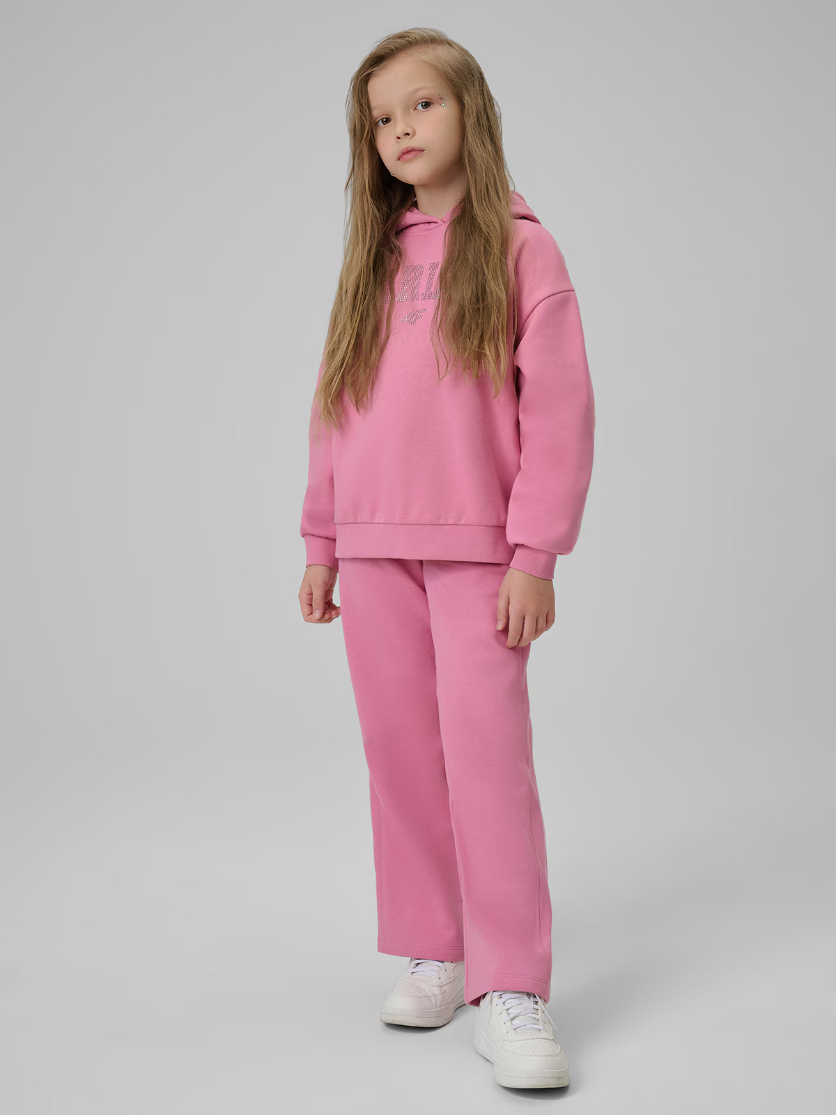 Bluza dresowa loose z kapturem dziewczęca