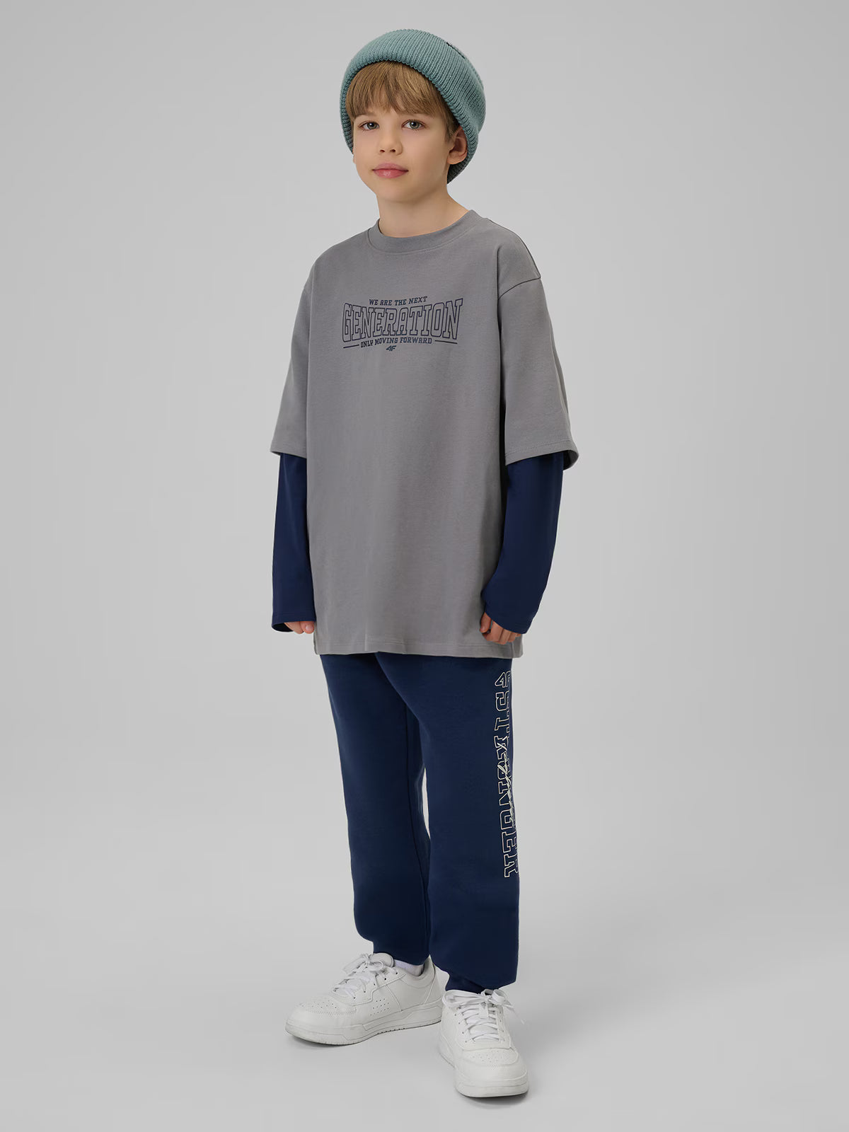 Longsleeve loose z nadrukiem chłopięcy