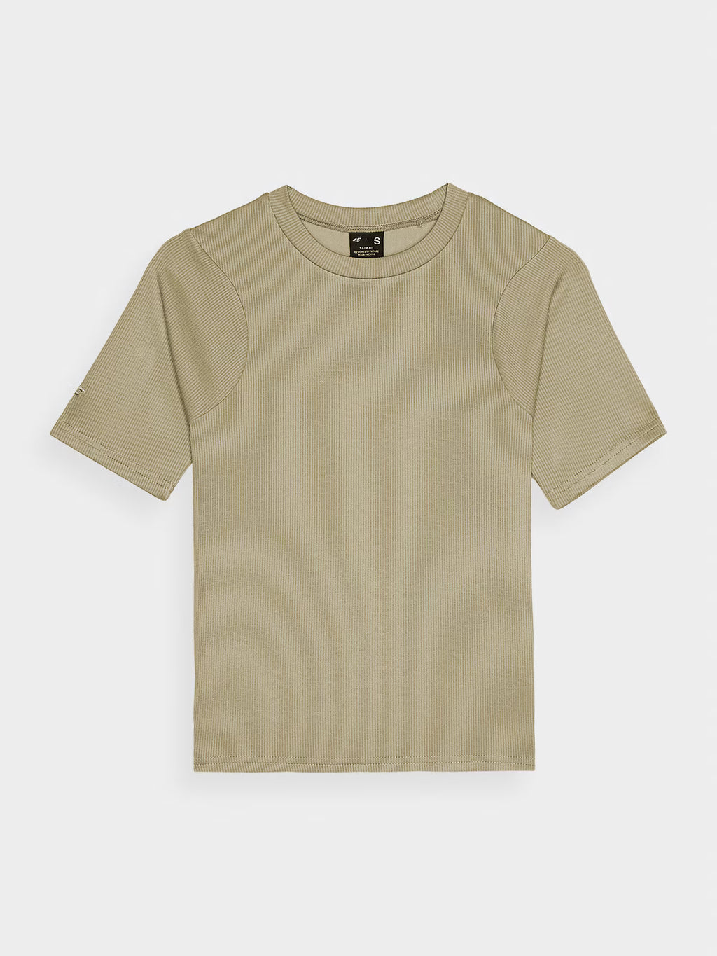 T-shirt slim crop-top gładki damski