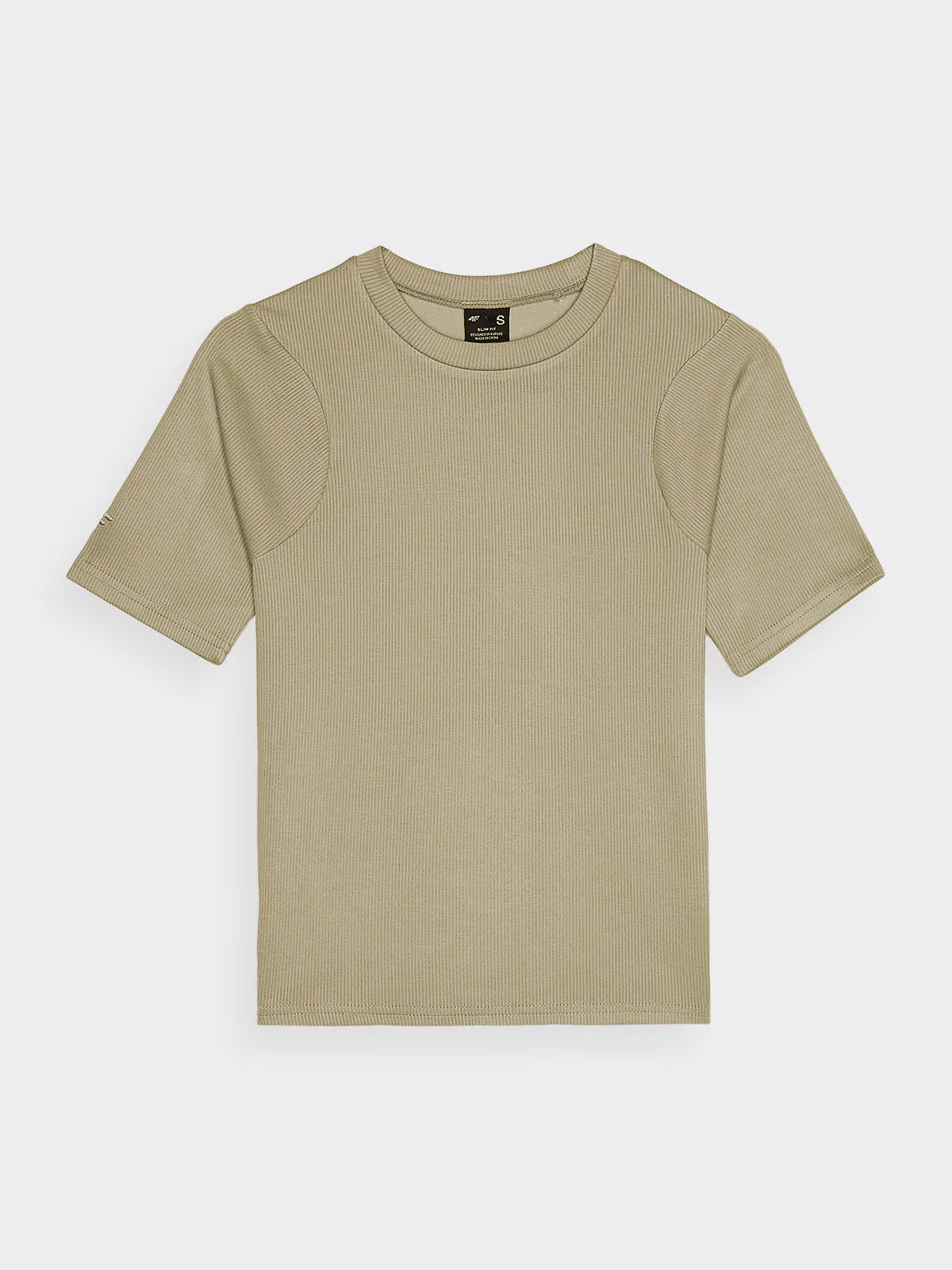 T-shirt slim crop-top gładki damski
