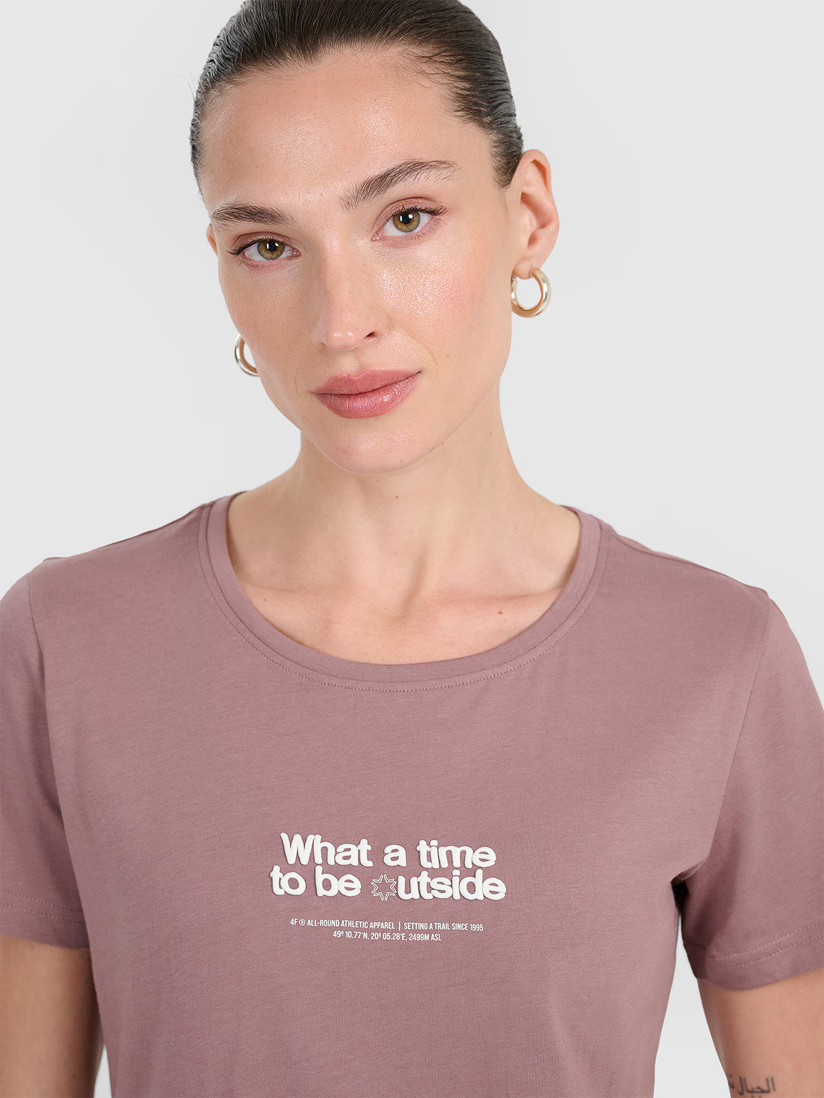 T-shirt regular z nadrukiem damski