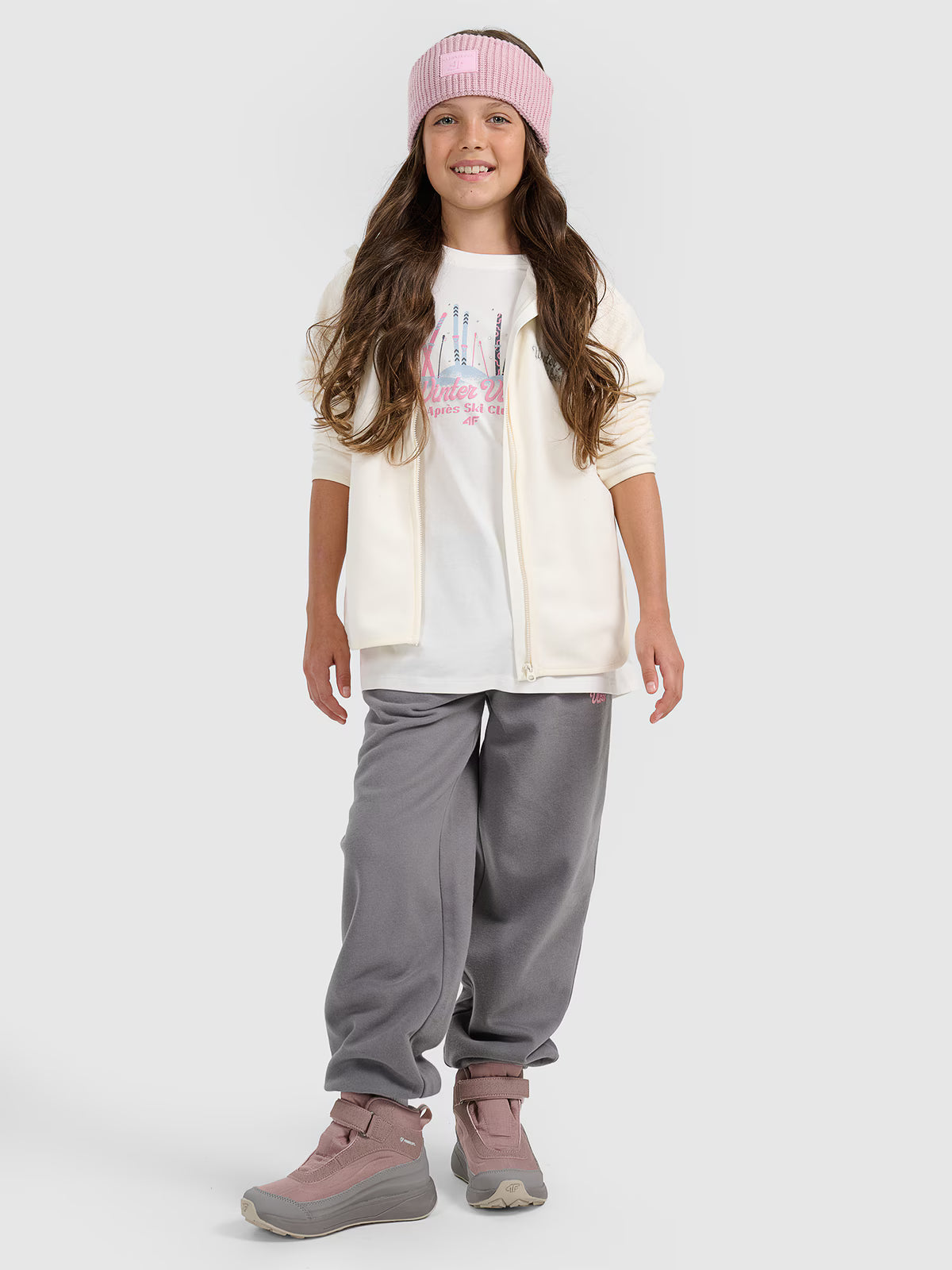 T-shirt loose z nadrukiem dziewczęcy