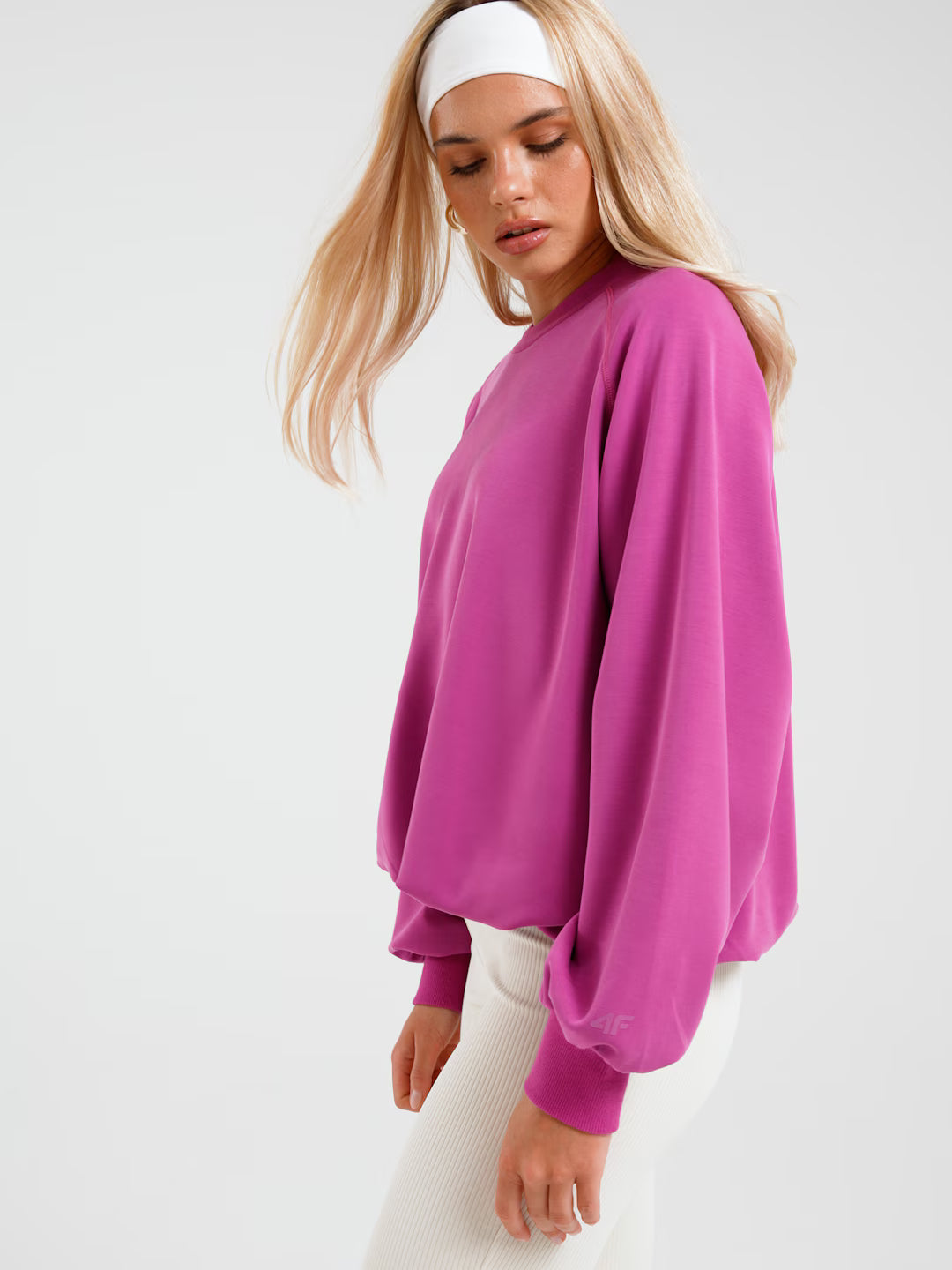 Bluza dresowa nierozpinana z modalem damska