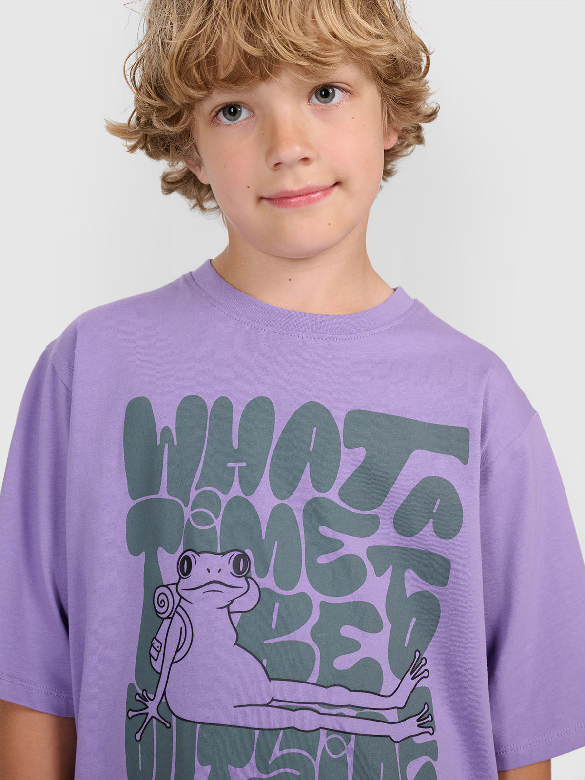 T-shirt oversize z nadrukiem chłopięcy