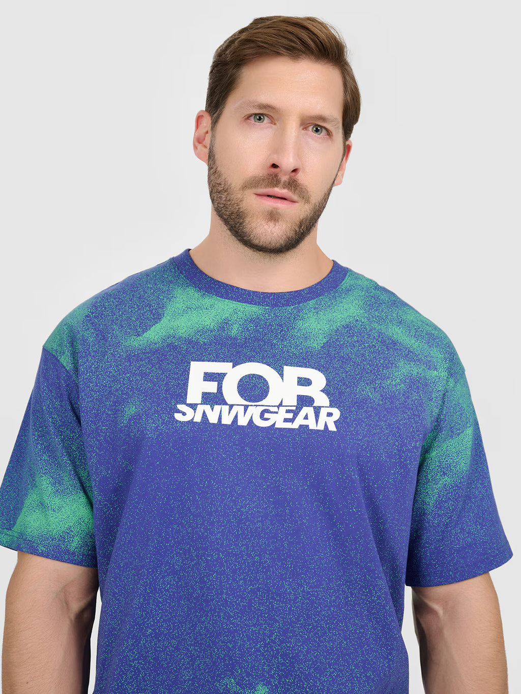 T-shirt loose z nadrukiem męski