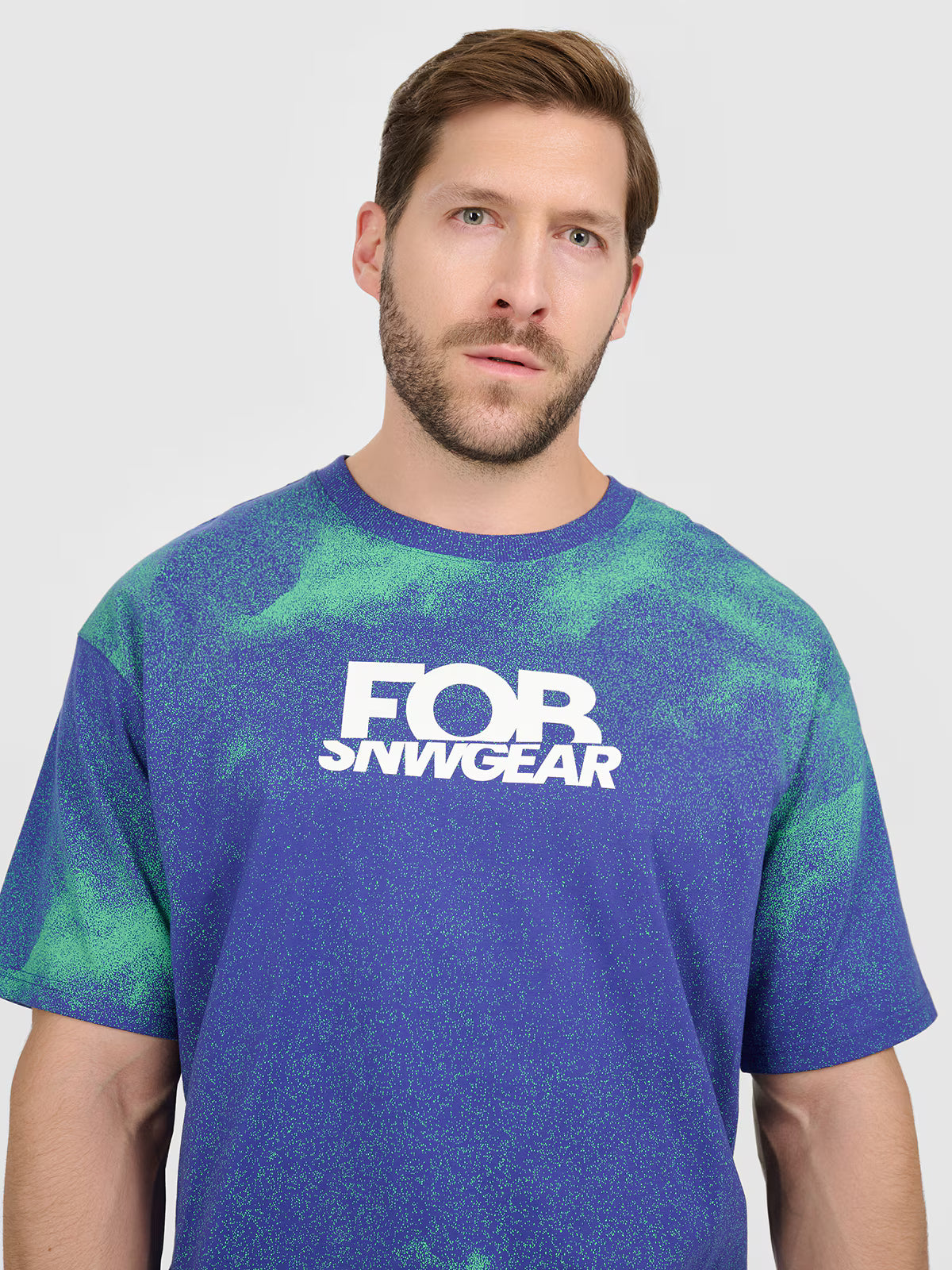 T-shirt loose z nadrukiem męski