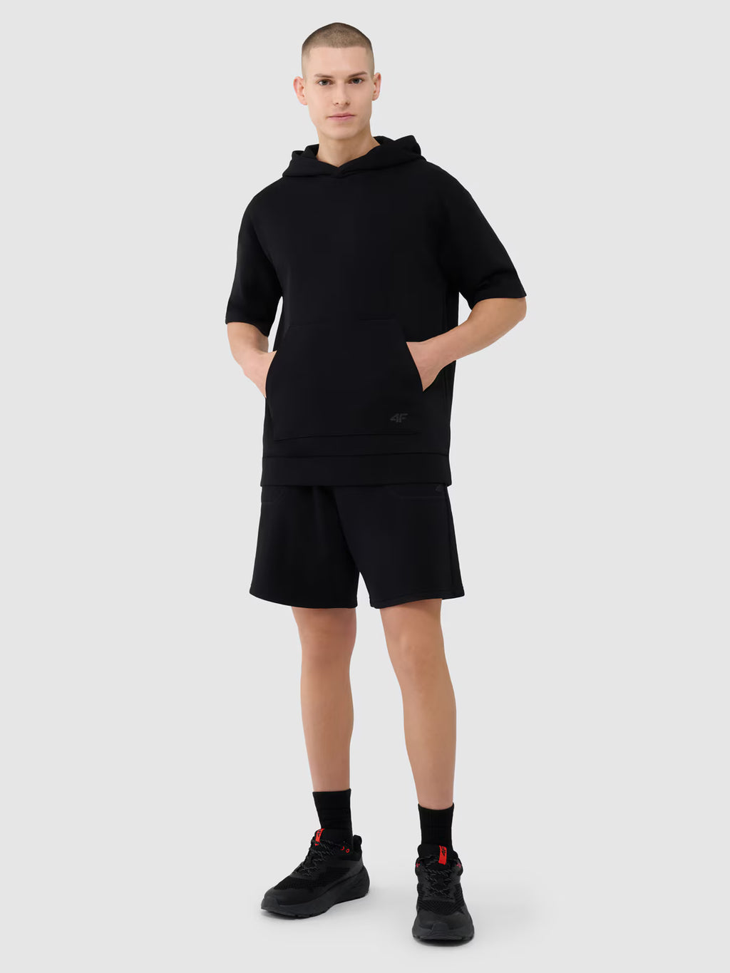 Bluza z krótkim rękawem z kapturem męska