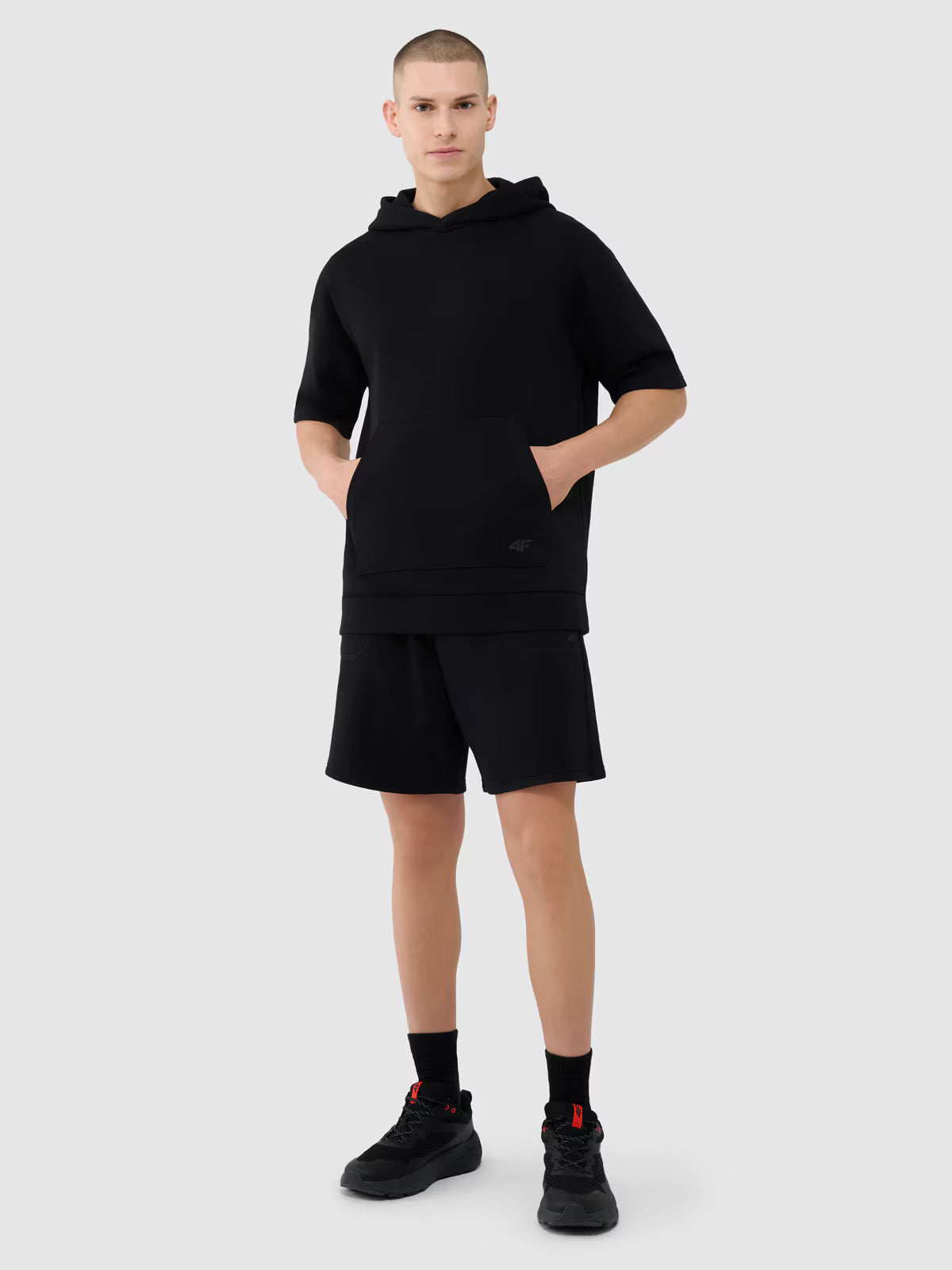 Bluza z krótkim rękawem z kapturem męska
