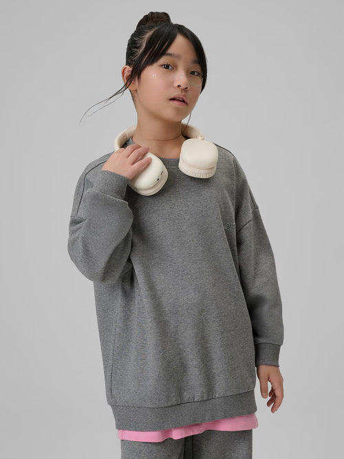 Bluza dresowa loose bez kaptura dziewczęca