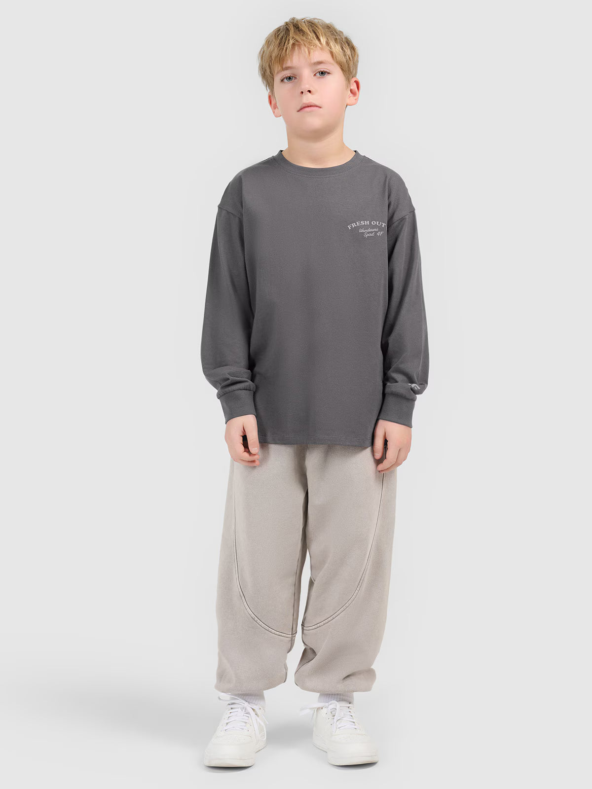 Longsleeve loose z nadrukiem chłopięcy