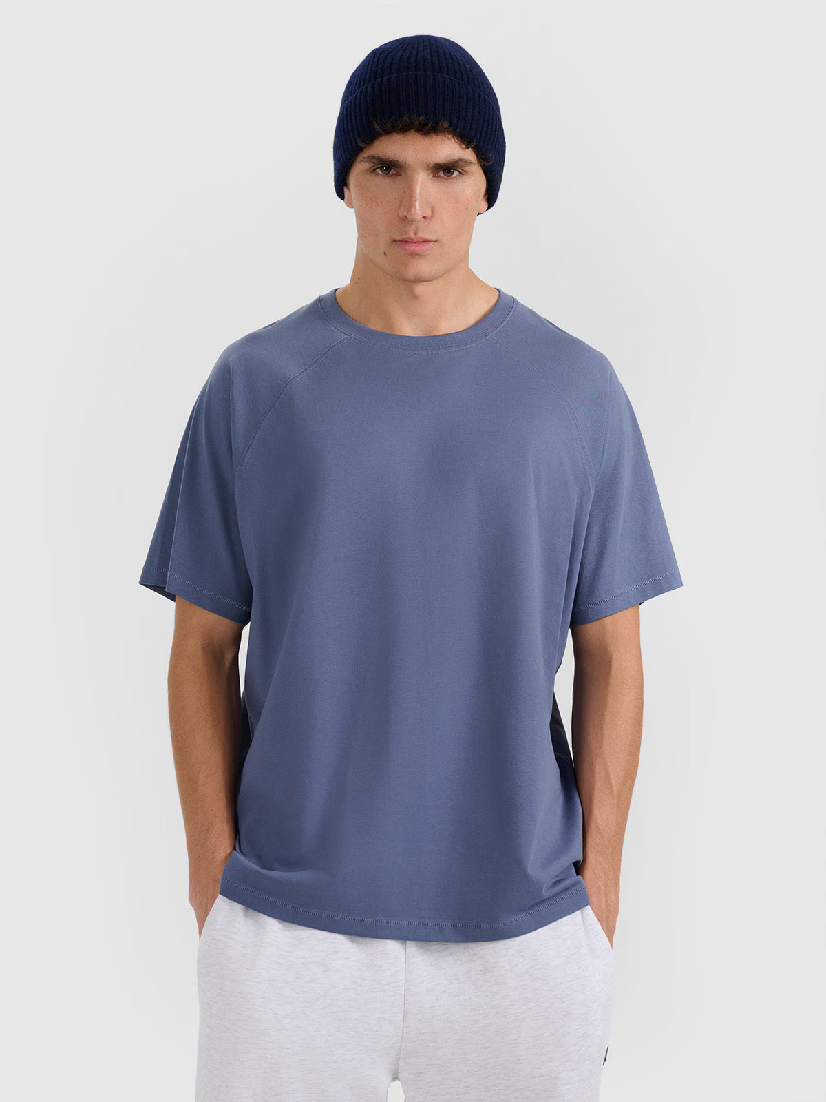 T-shirt oversize gładki męski