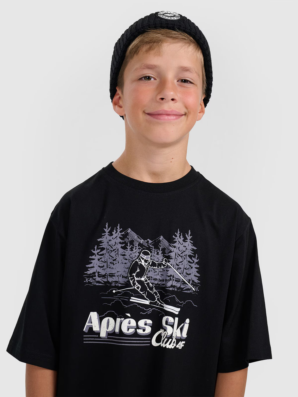 T-shirt loose z nadrukiem chłopięcy