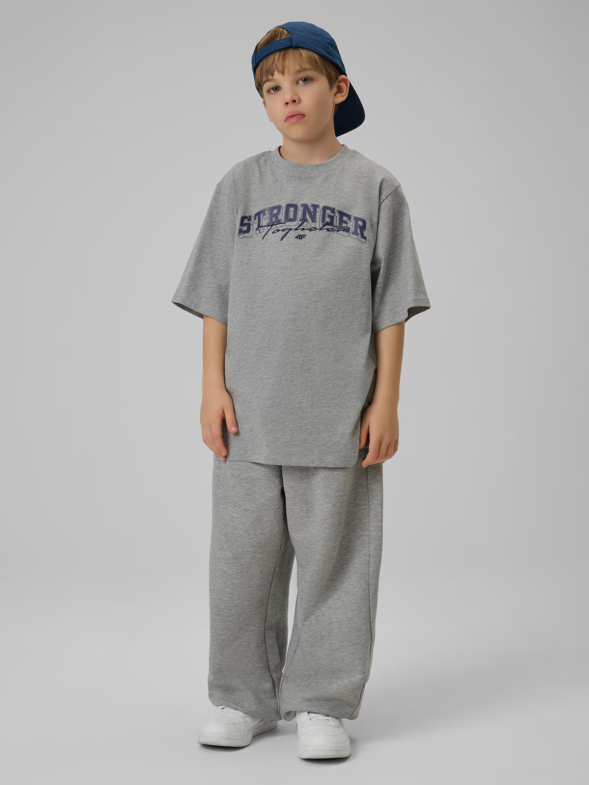 T-shirt loose z nadrukiem chłopięcy