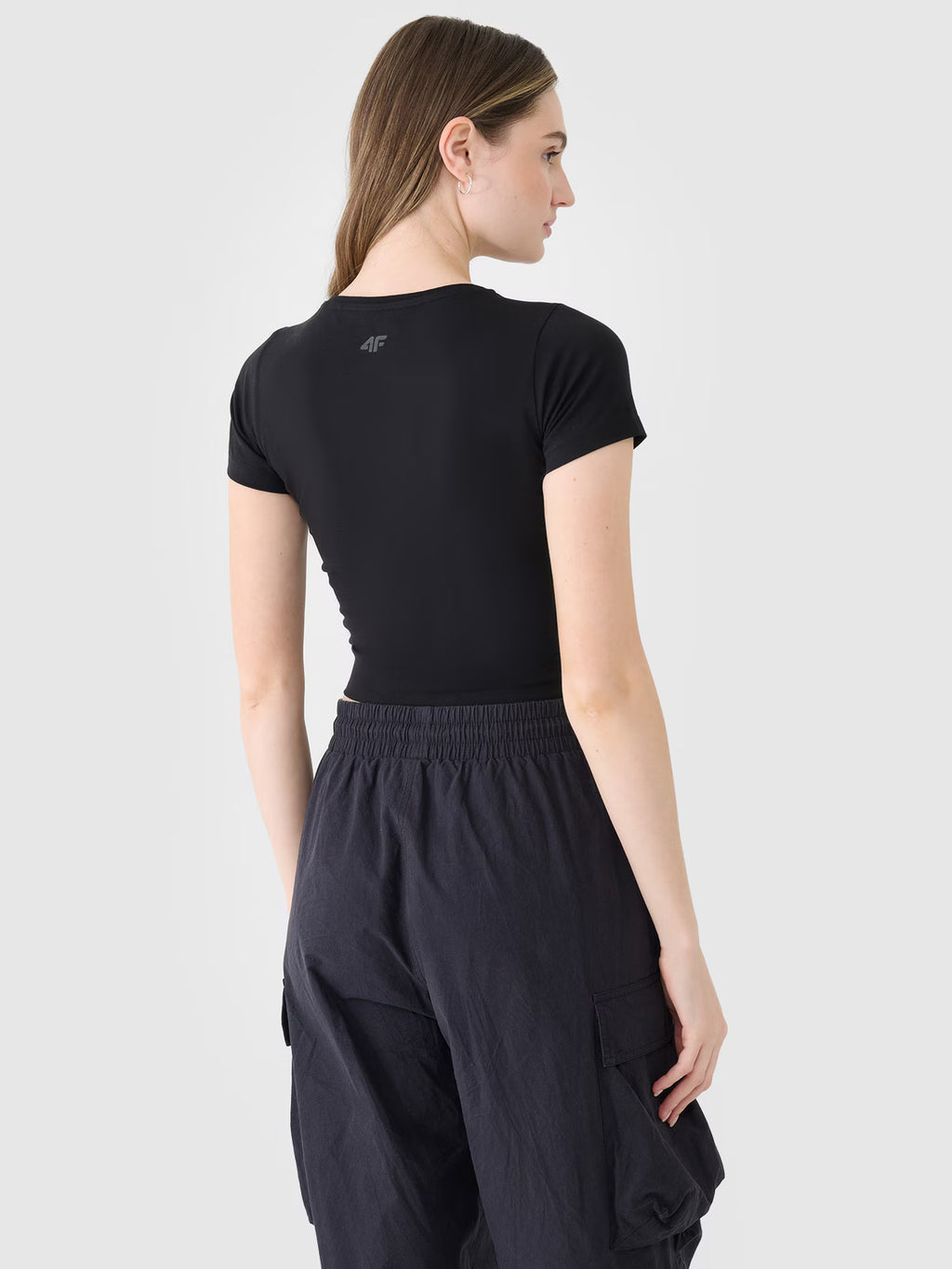 T-shirt crop top gładki damski